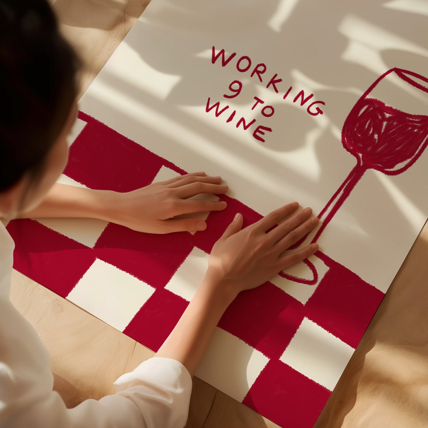Working 9 to Wine - Funky Wine Wall Art