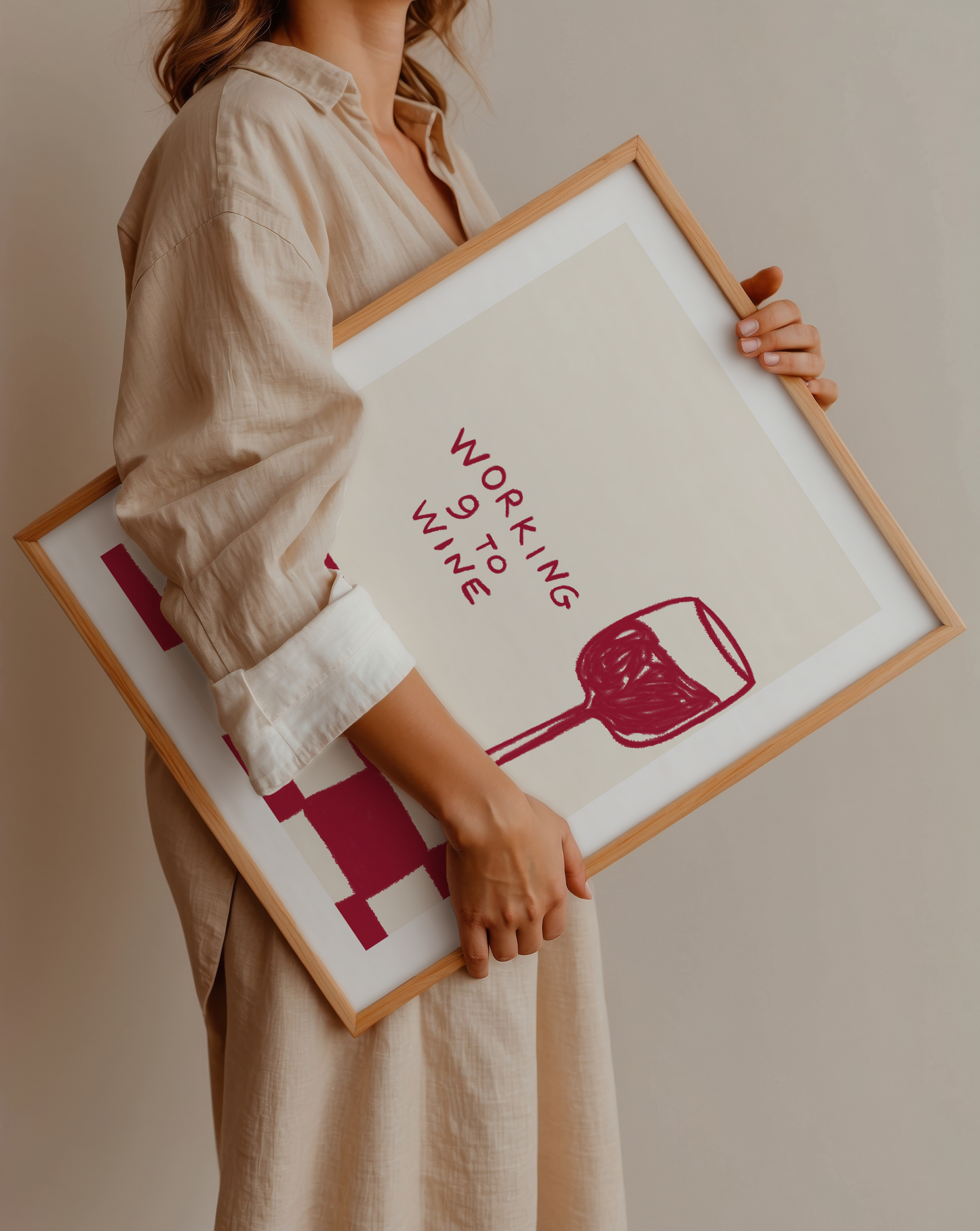 Working 9 to Wine - Funky Wine Wall Art