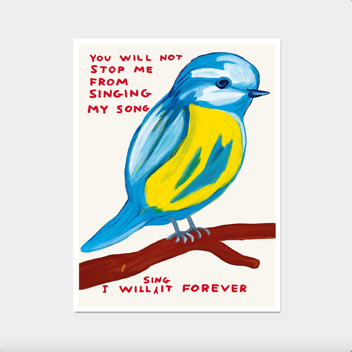 David Shrigley. You Will Not Stop Me From Singing My Song. David Shrigley Art. Shrigley Bird. Room Wall Art. Funky Shrigley Art Print