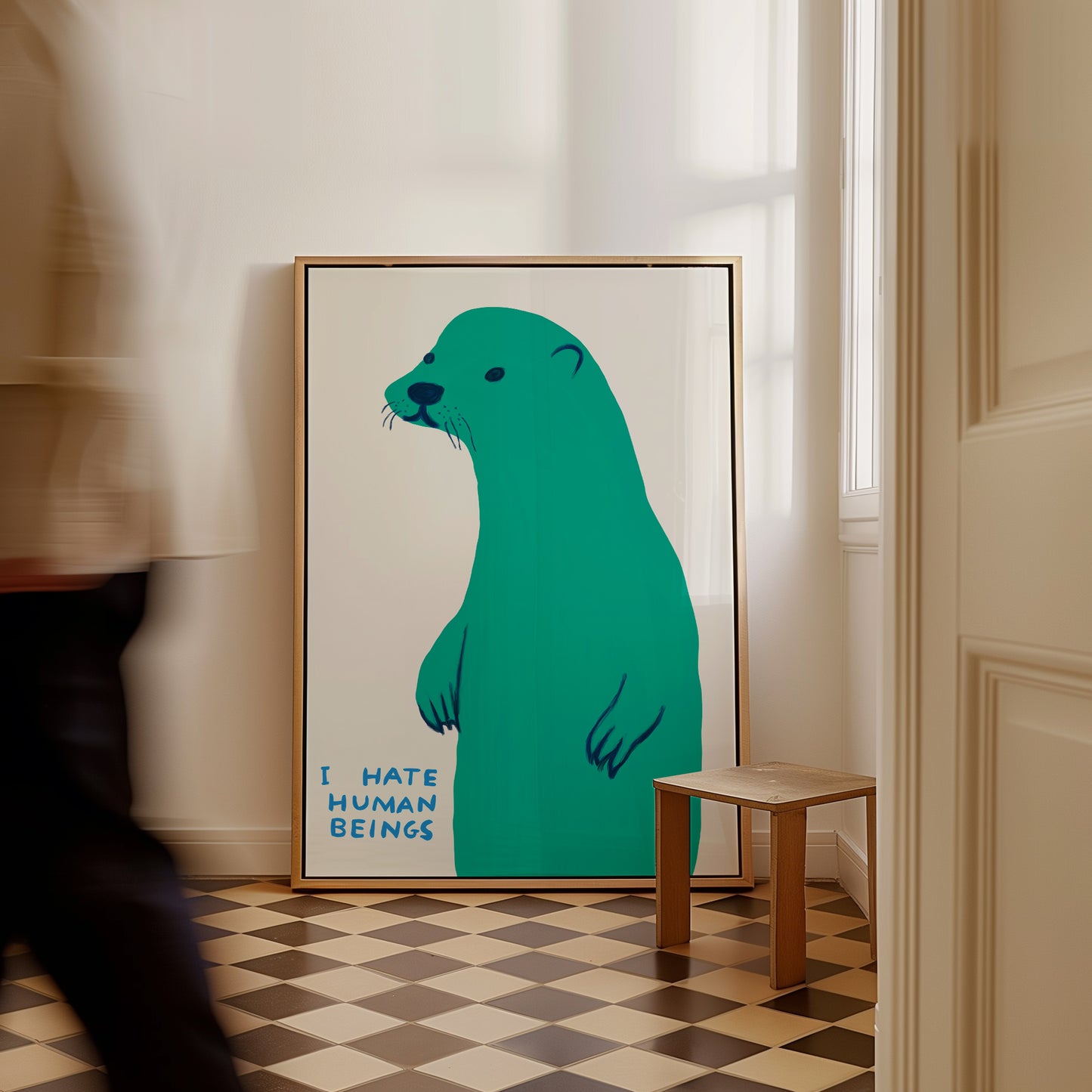 I Hate Human Beings Poster. David Shrigley seal Print. Funny Quote Wall Art. Room Wall Art. Shrigley Otter Poster. Contemporary Art