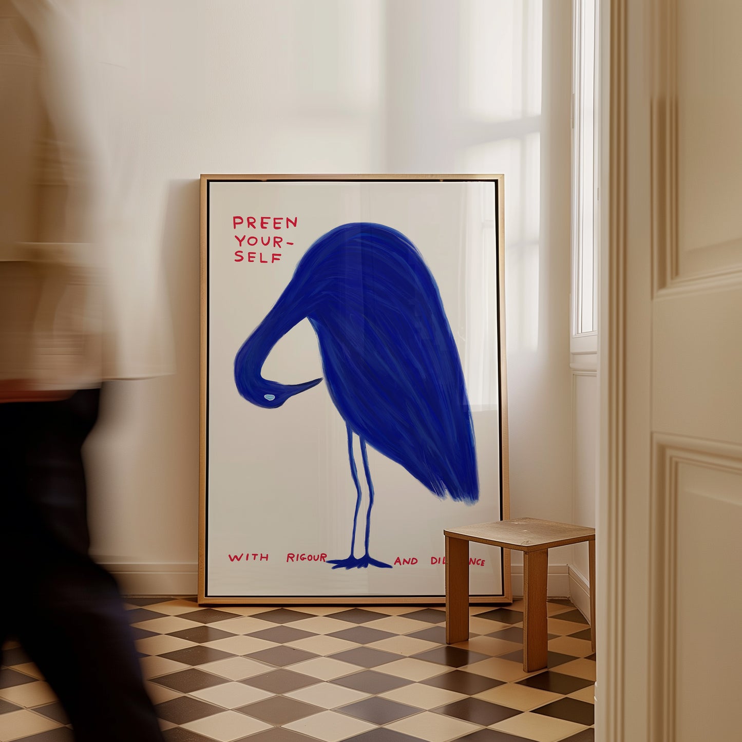 David Shrigley. Preen Yourself. Funny Wall Poster. Shrigley Bird. Trending Poster. Funky Living Room Wall Art. Bird Prints