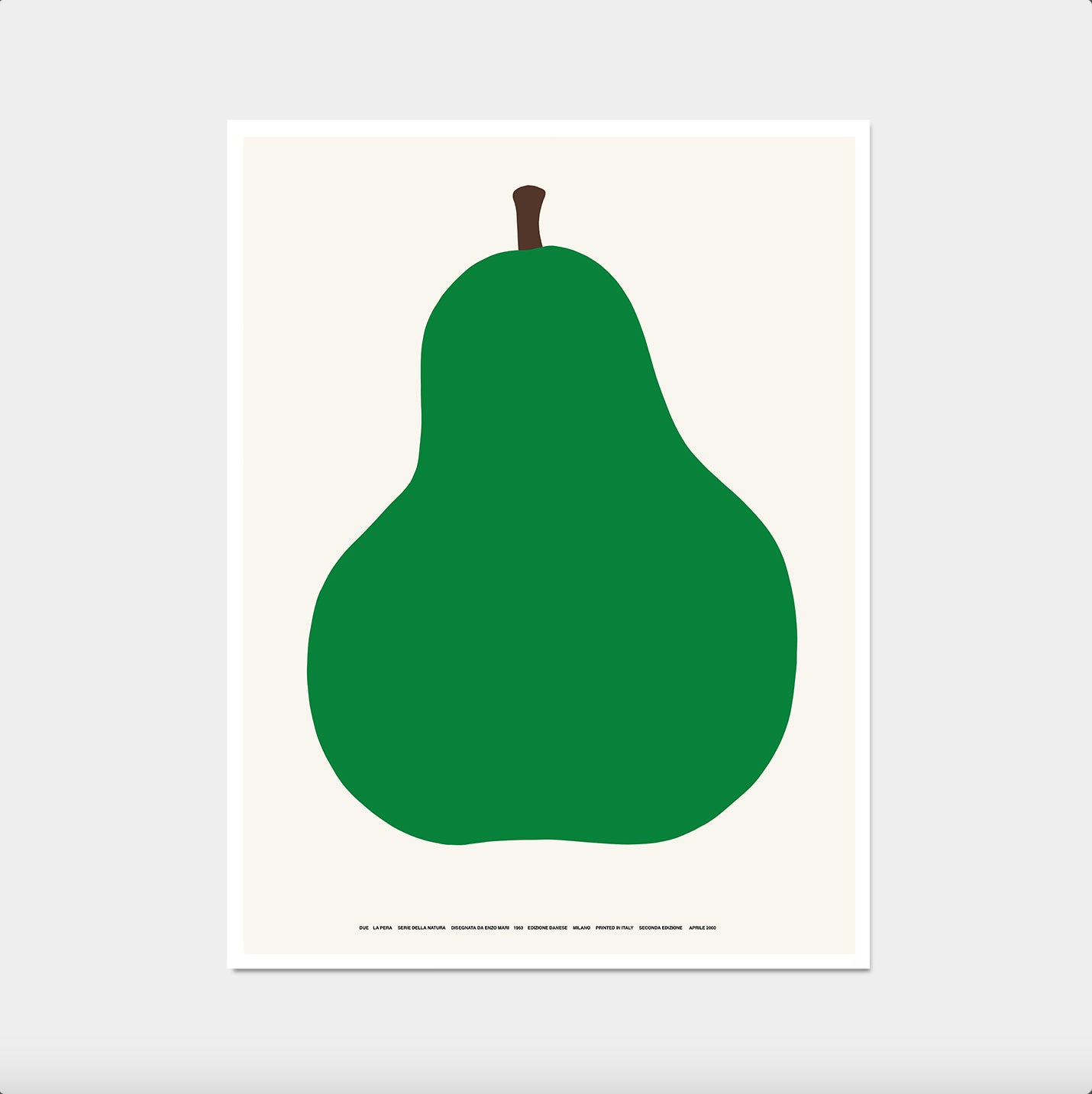 Enzo Mari Pear. La Pera Enzo Mari. Enzo Mari Print. The Green Pear Print. Modern Wall Art. Kitchen Decor. Italian Fruit Kitchen Print