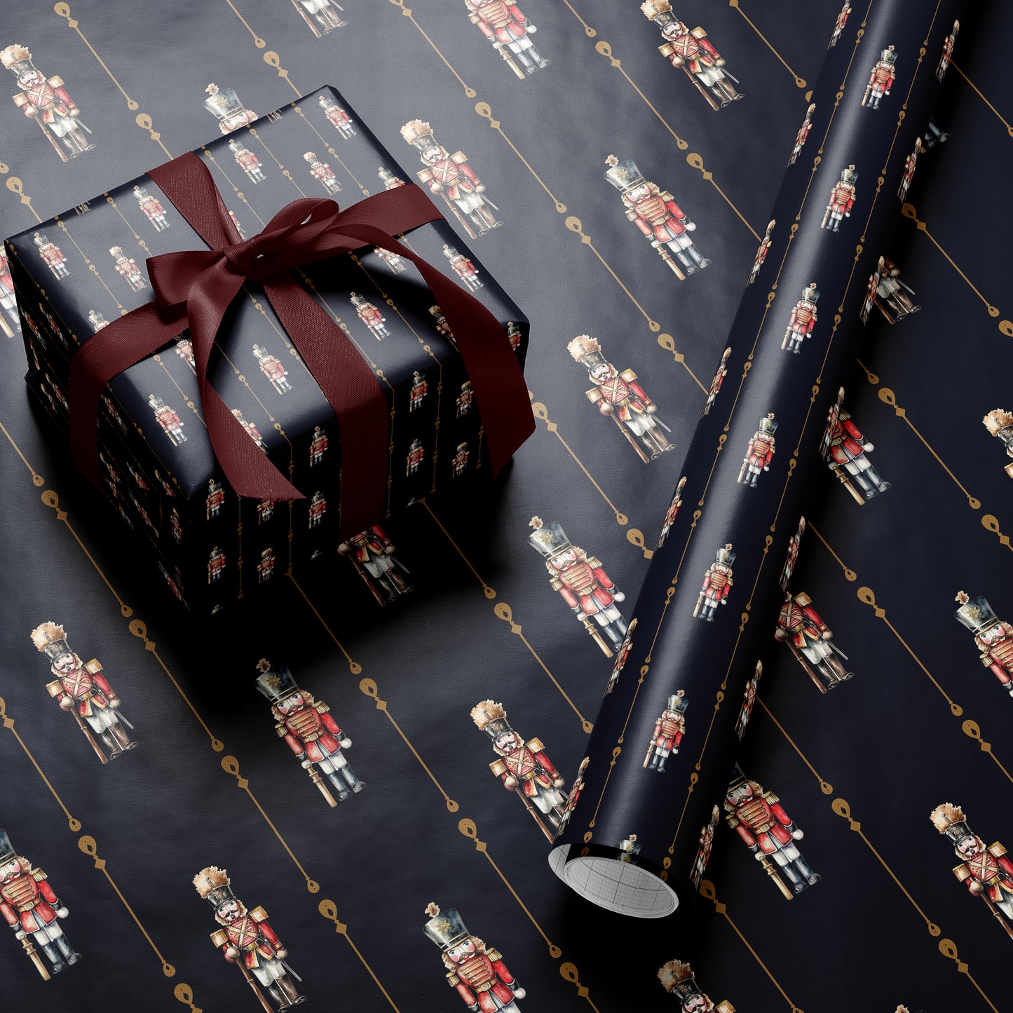 Nutcracker Wrapping Paper. Holiday Gift Wrap. Elegant Christmas Gift Wrap. Christmas Wrapping Paper