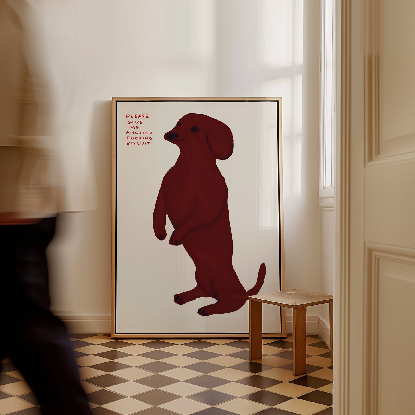 David Shrigley. Please Give Me Another Fucking Biscuit. David Shrigley Print. Shrigley Dog. Funny Dog Poster. Funky Living Room Wall Art