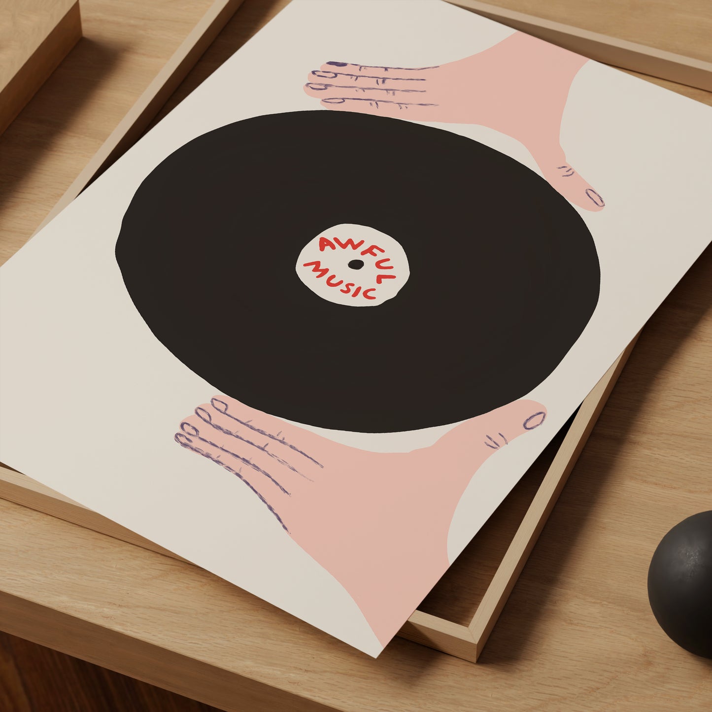 David Shrigley Print. Awful Music. Funny Wall Poster. Shrigley Music. Trending Poster. Funky Living Room Wall Art. Music Poster Print