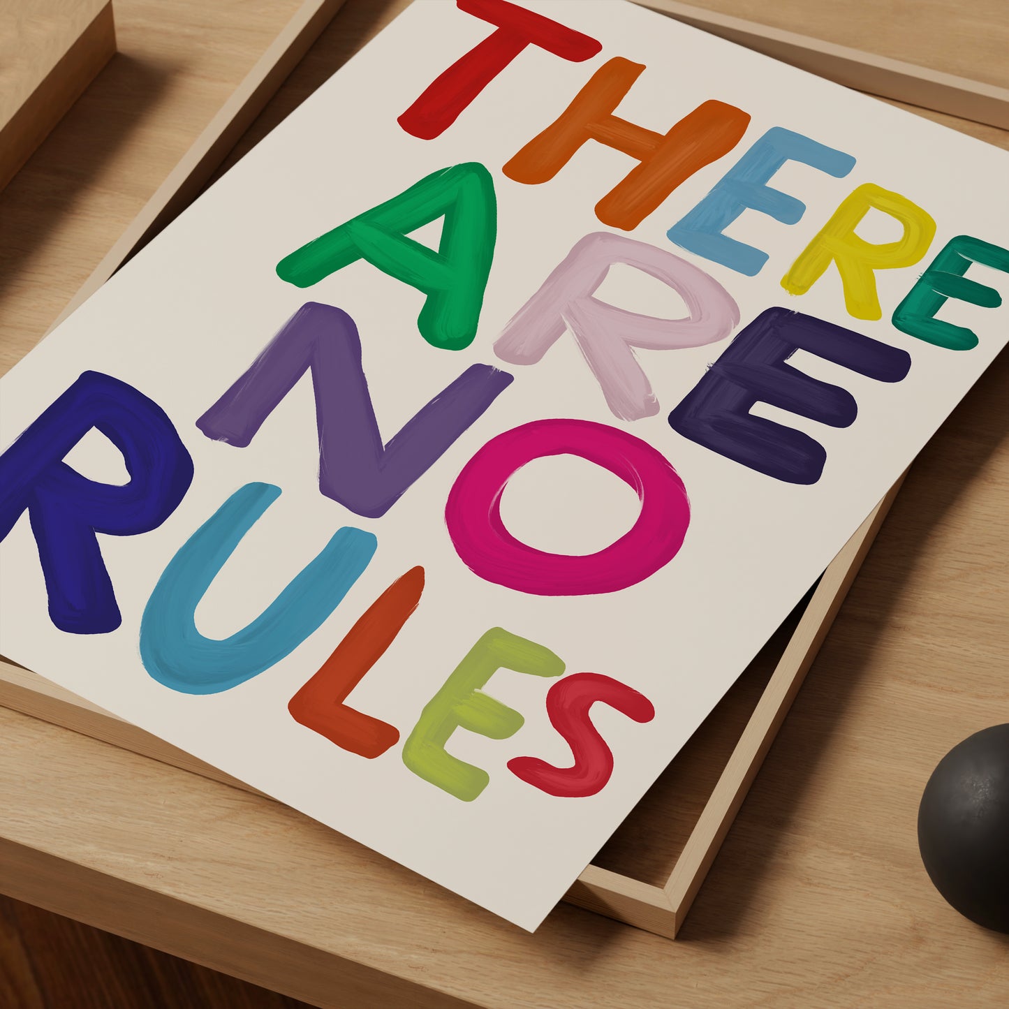 David Shrigley. There Are No Rules. Vibrant Colorful Wall Art. Funny Quote Wall Art. Contemporary Art. Shrigley Quote . Living Room Wall Art