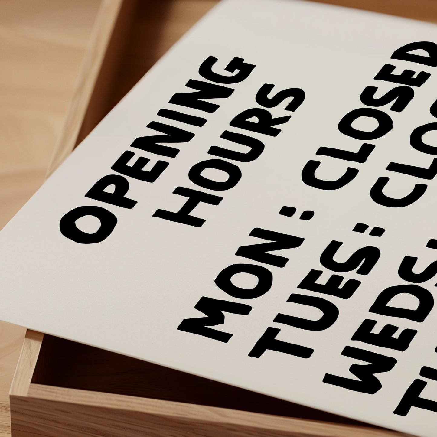 Opening Hours Poster. David Shrigley Print. Funny Quote Wall Art. Contemporary Room Wall Art. Art Gift. Funky Art Print. Shrigley Poster
