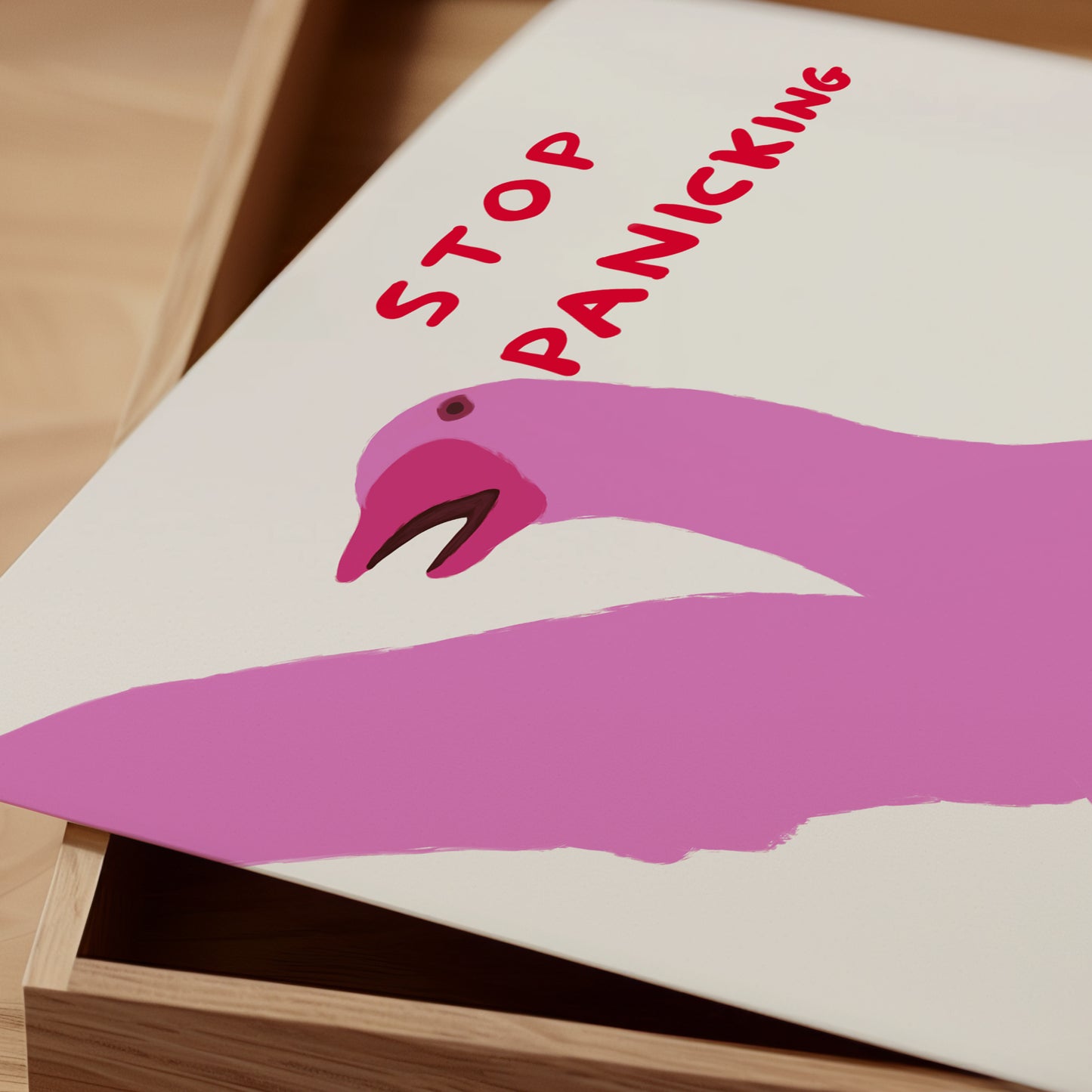 David Shrigley. Stop Panicking. Shrigley Goose. Contemporary Art. Home Wall Decor. Funny Living Room Quote Poster. Kitchen Wall Decor