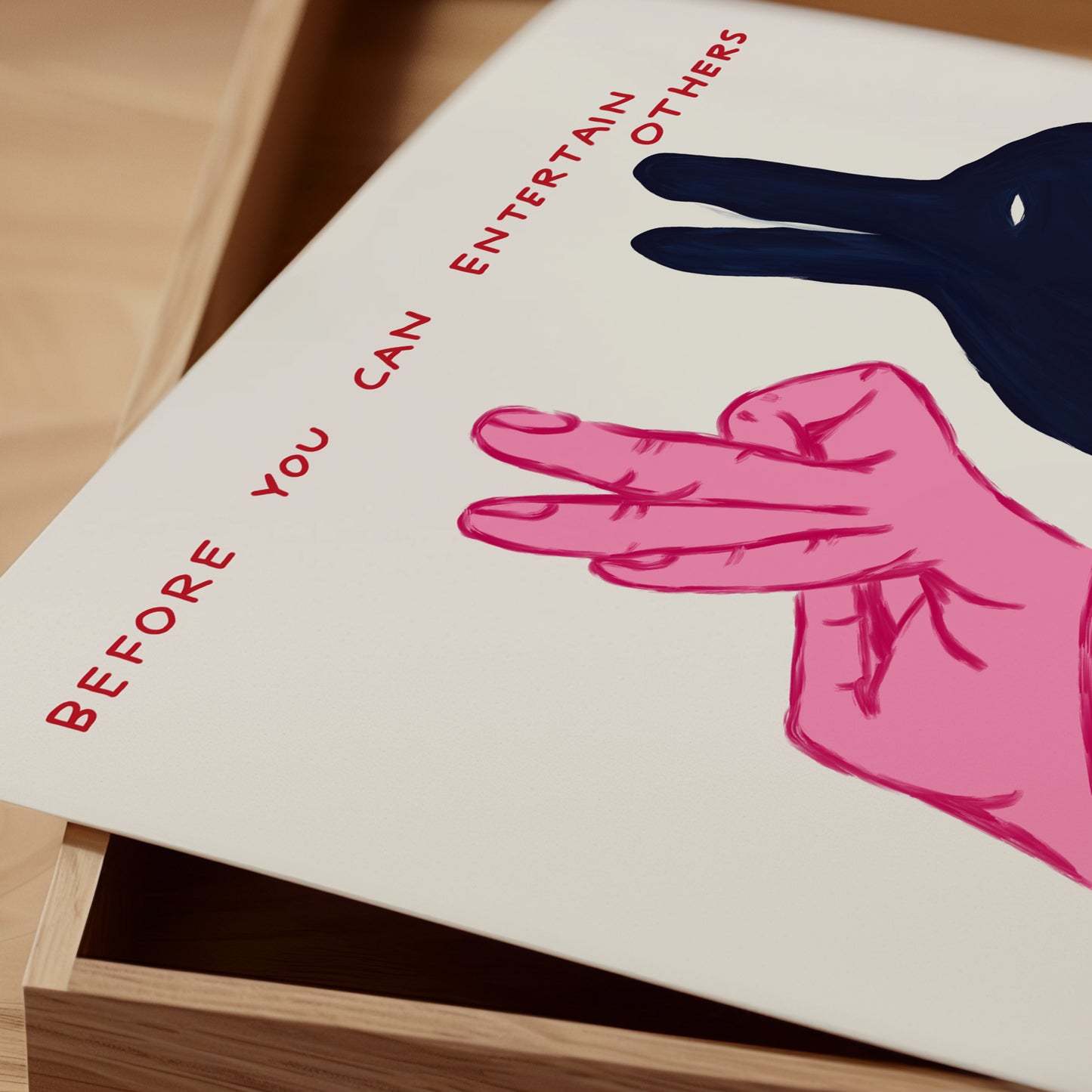 Before You Can Entertain Others. David Shrigley Print. Shrigley Rabbit. Quote Wall Art. Trending Poster. Funky Room Wall Art. Life Quotes