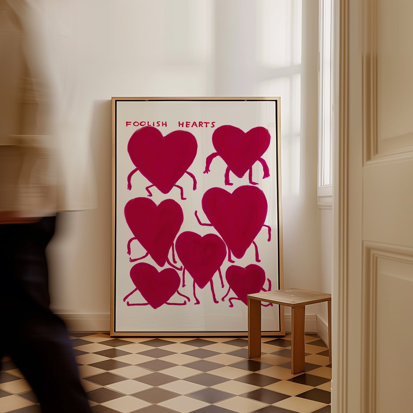 David Shrigley Foolish Hearts. Contemporary Art. Shrigley Hearts. Living Room Wall Art. Funky Art. Quote Wall Art. Funny Heart Wall Art