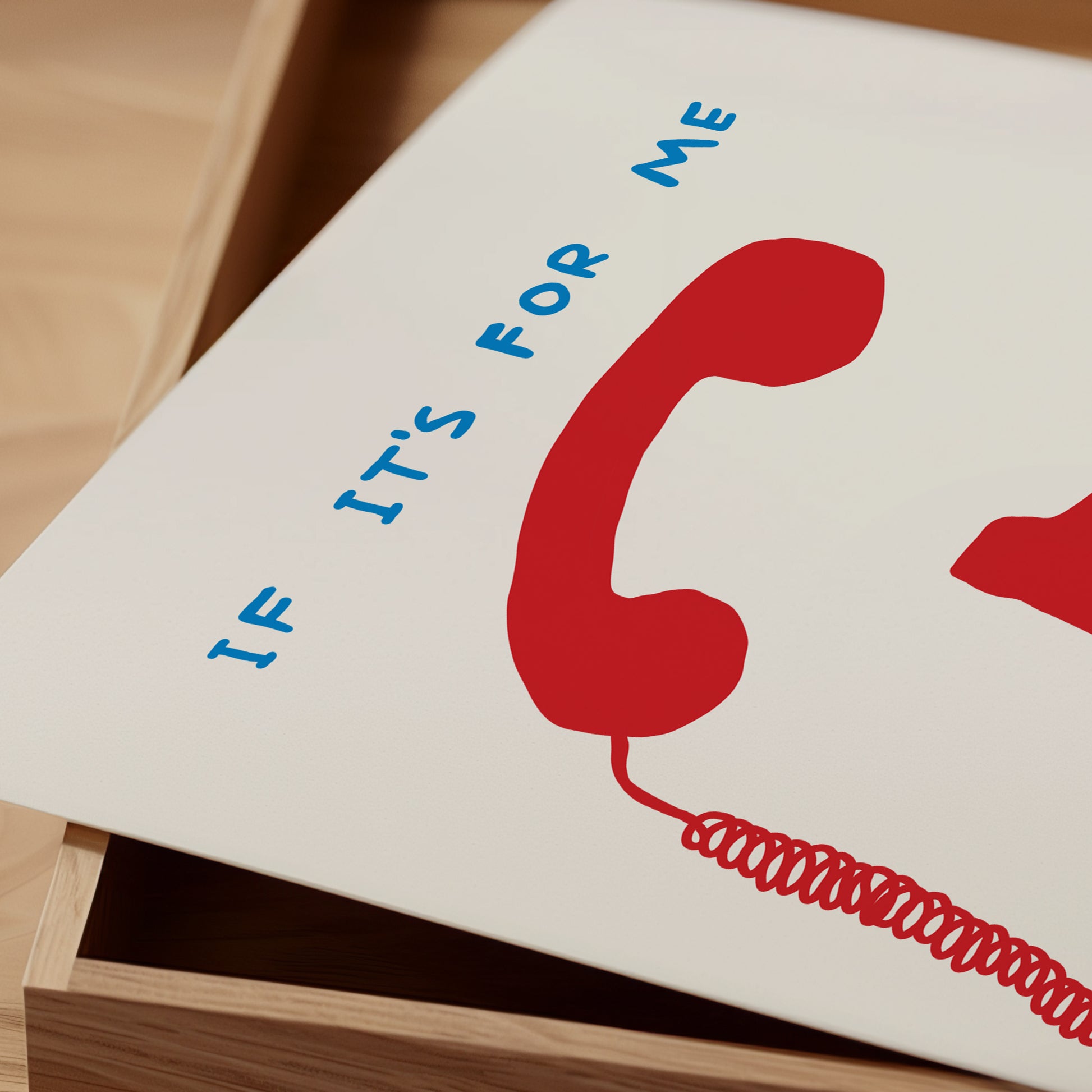 If It's For Me Tell Them To Fuck Off Poster. David Shrigley Phone Print. Funny Quote Wall Art. Shrigley Red Phone Quote Art. Funky Art Print
