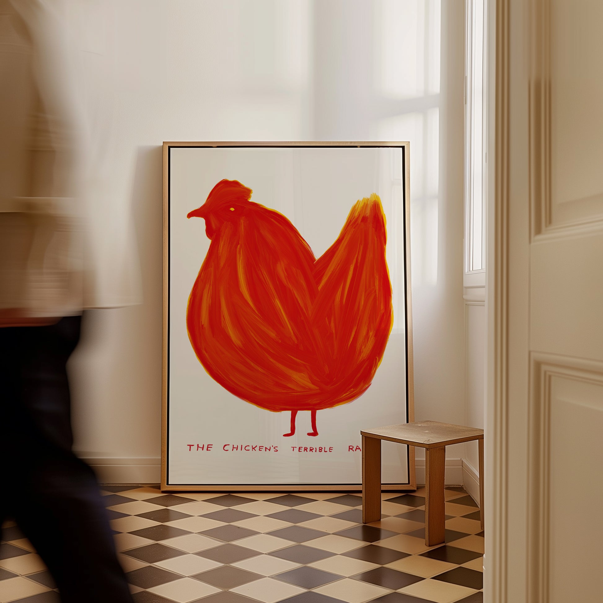 David Shrigley Print. The Chicken's Terrible Rage. David Shrigley Poster. Shrigley Chicken. Funny Chicken Poster. Funky Living Room Wall Art