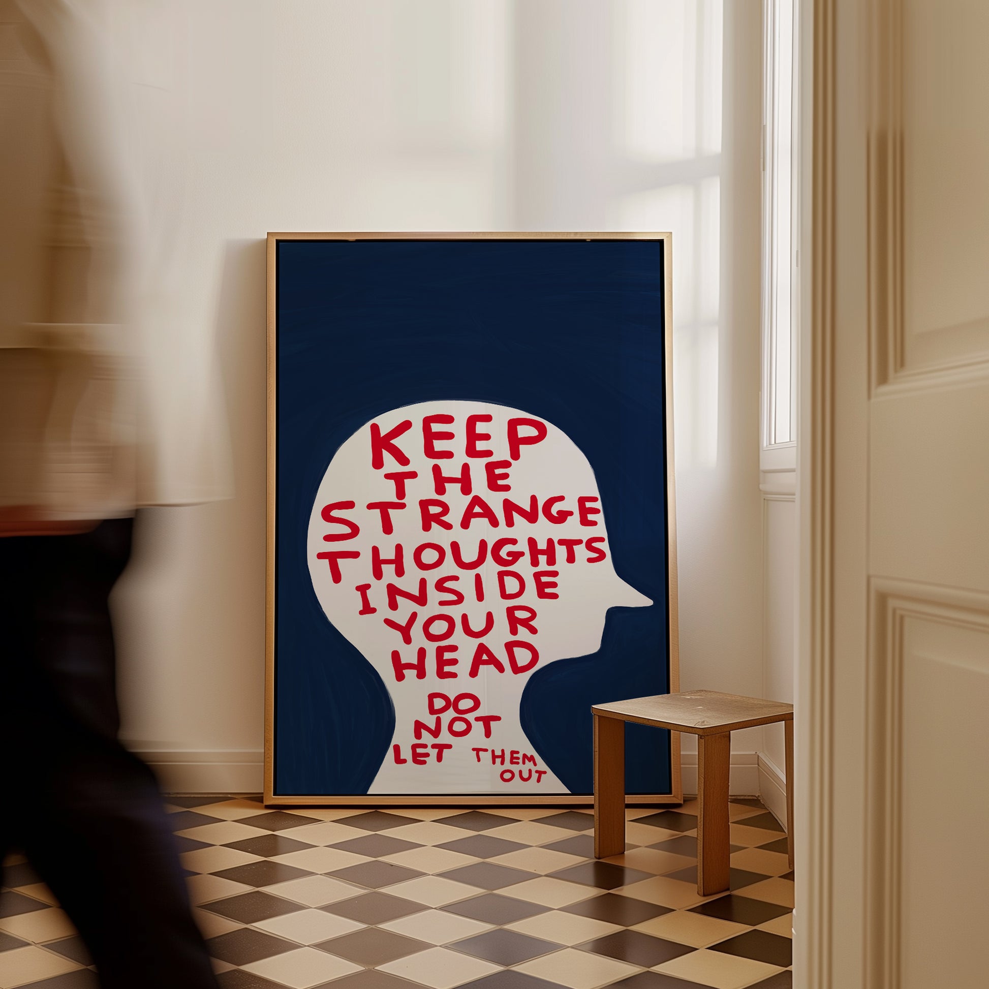 keep the strange thoughts inside your head David shrigley 