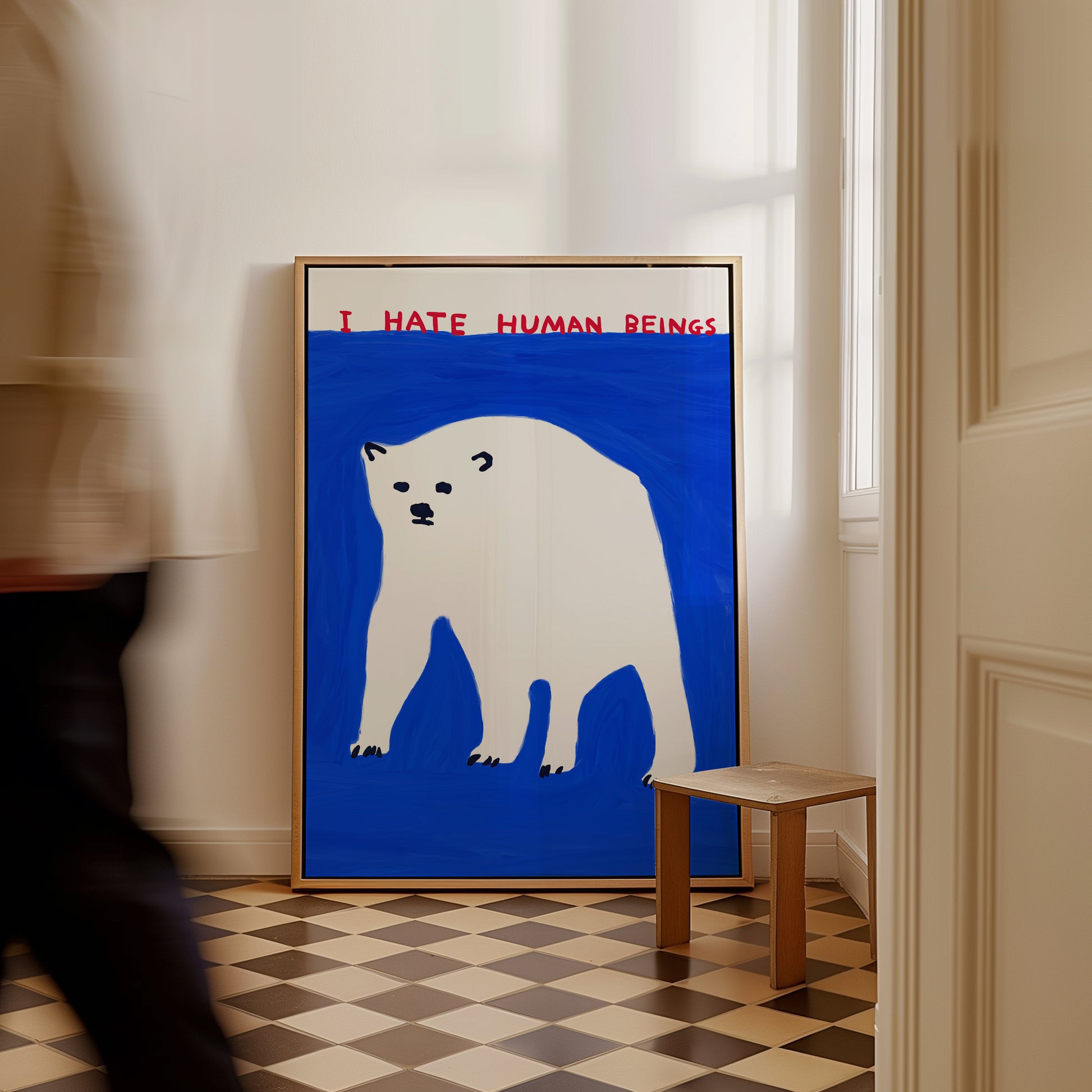 David Shrigley Print. I Hate Human Beings. Shrigley Polar Bear. Art Print. Contemporary Print. Funny Quotes Poster. Trending Wall Art
