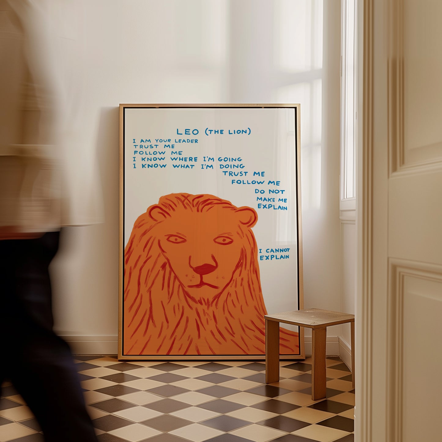 David Shrigley Print. Leo the Lion Zodiac. Signs of the Zodiac.  Contemporary Wall Art. Zodiac Print. Shrigley Leo Print. Living Room Art