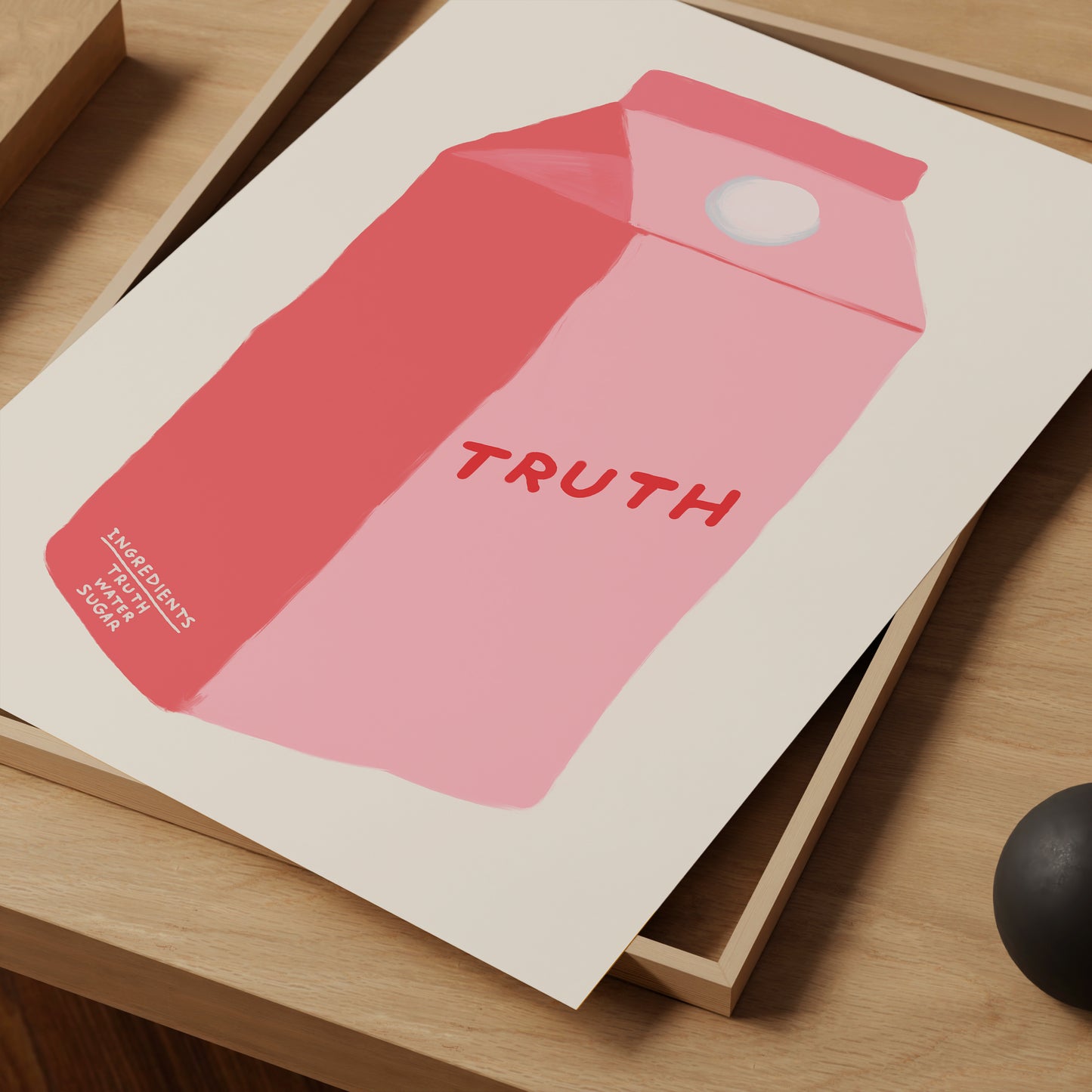 David Shrigley Truth. Contemporary Art. Kitchen Milk Box Wall Decor. Shrigley Trust. Funky Living Room Wall Art. Funny Quotes Wall Art