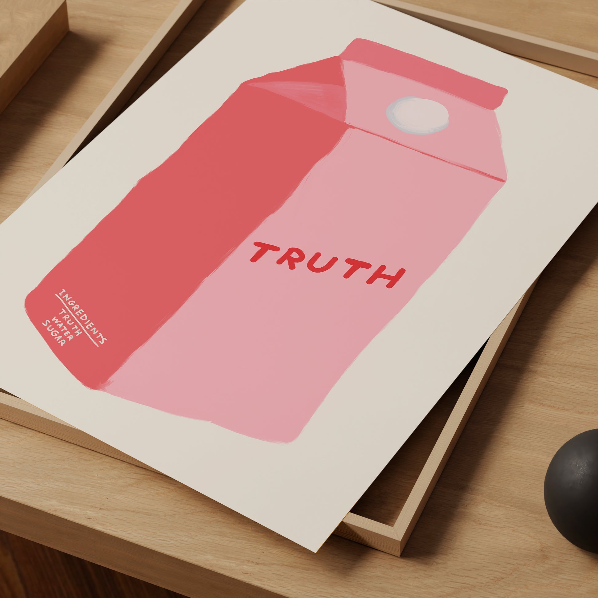 David Shrigley Truth. Contemporary Art. Kitchen Milk Box Wall Decor. Shrigley Trust. Funky Living Room Wall Art. Funny Quotes Wall Art
