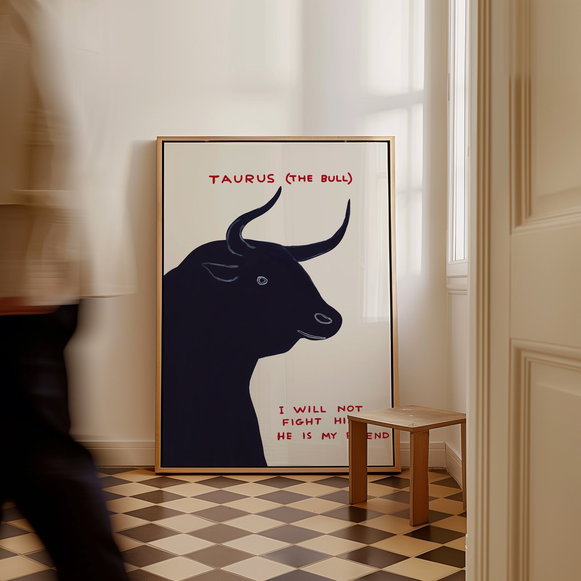 Taurus The Bull Zodiac Poster. David Shrigley Taurus Print. Signs of the Zodiac. Funny Quote Wall Art. Zodiac Poster Print. Room Wall Art