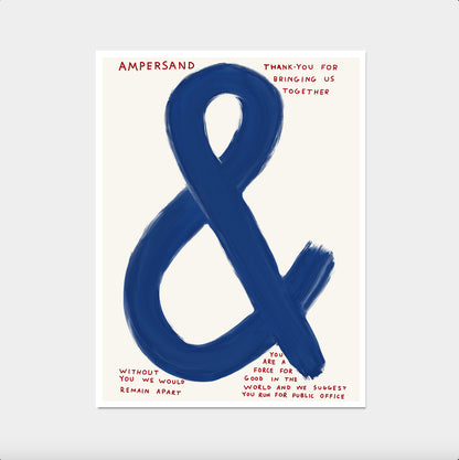 Ampersand Thank You For Bringing Us Together. David Shrigley Print. Shrigley Poster Print. Contemporary Art. Room Wall Art. Quote Wall Art