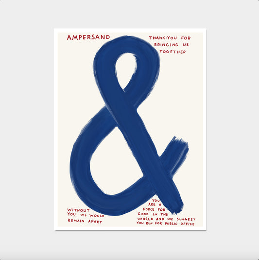 Ampersand Thank You For Bringing Us Together. David Shrigley Print. Shrigley Poster Print. Contemporary Art. Room Wall Art. Quote Wall Art