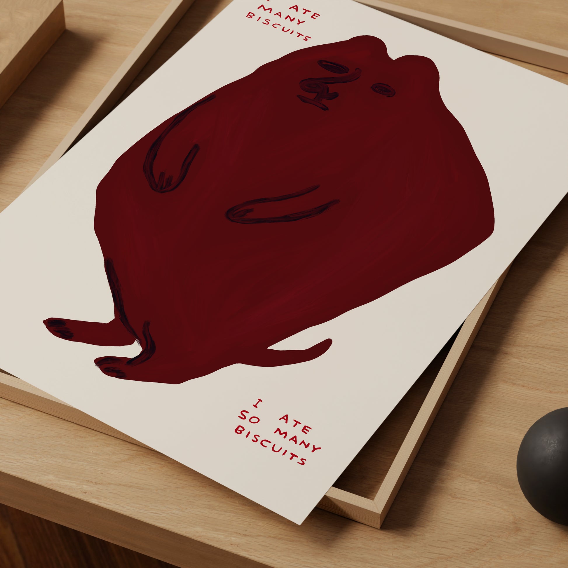 David Shrigley Print. I Ate Many Biscuits I Ate So Many Biscuits. Funny Wall Art. Shrigley Bear. Trending Poster. Funky Living Room Wall Art