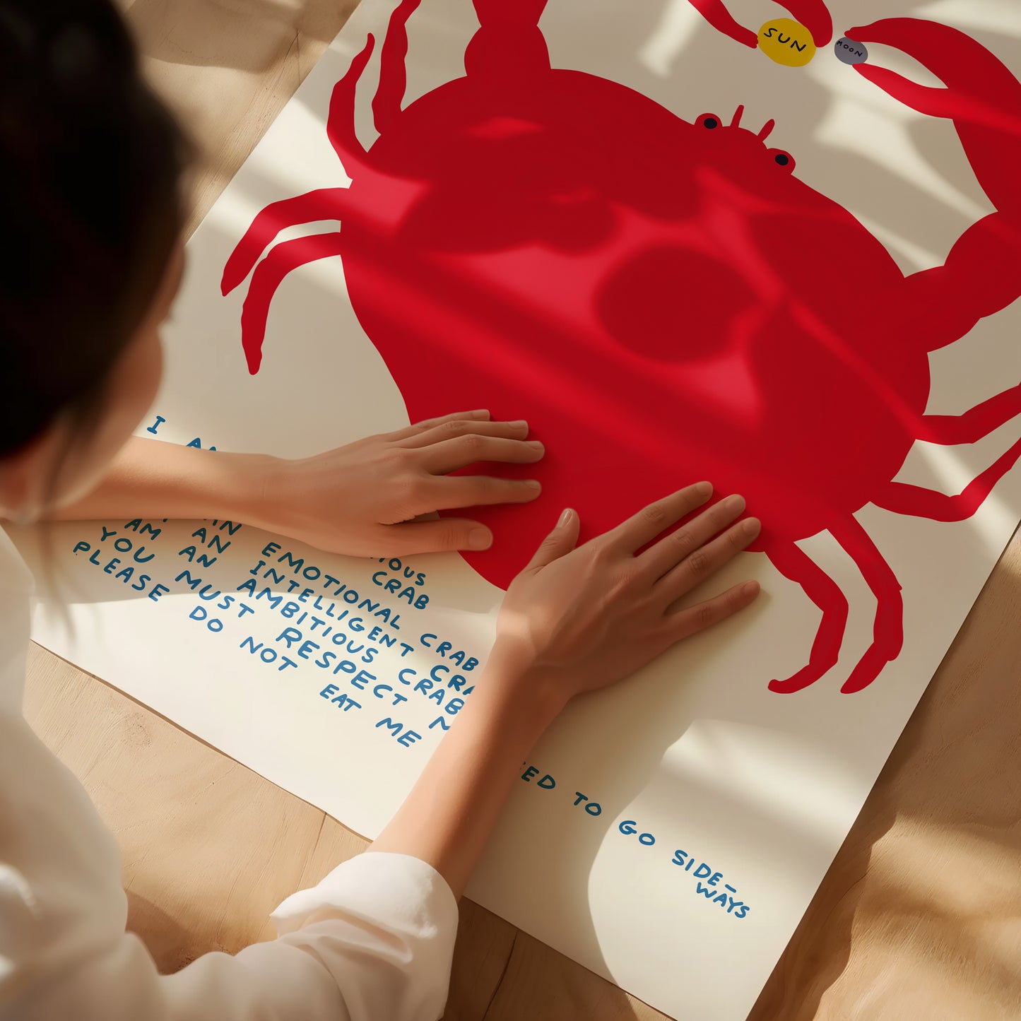 Cancer The Crab Zodiac. David Shrigley Print. David Shrigley Signs of the Zodiac. Shrigley Crab. Living Room Wall Art. Quote Wall Art Poster