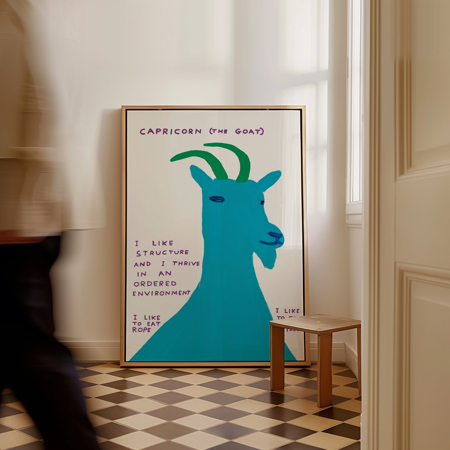 David Shrigley Art. Capricorn the Goat Print. Signs of the Zodiac. Contemporary Art. Zodiac Wall Print. Shrigley Capricorn. Living Room Art