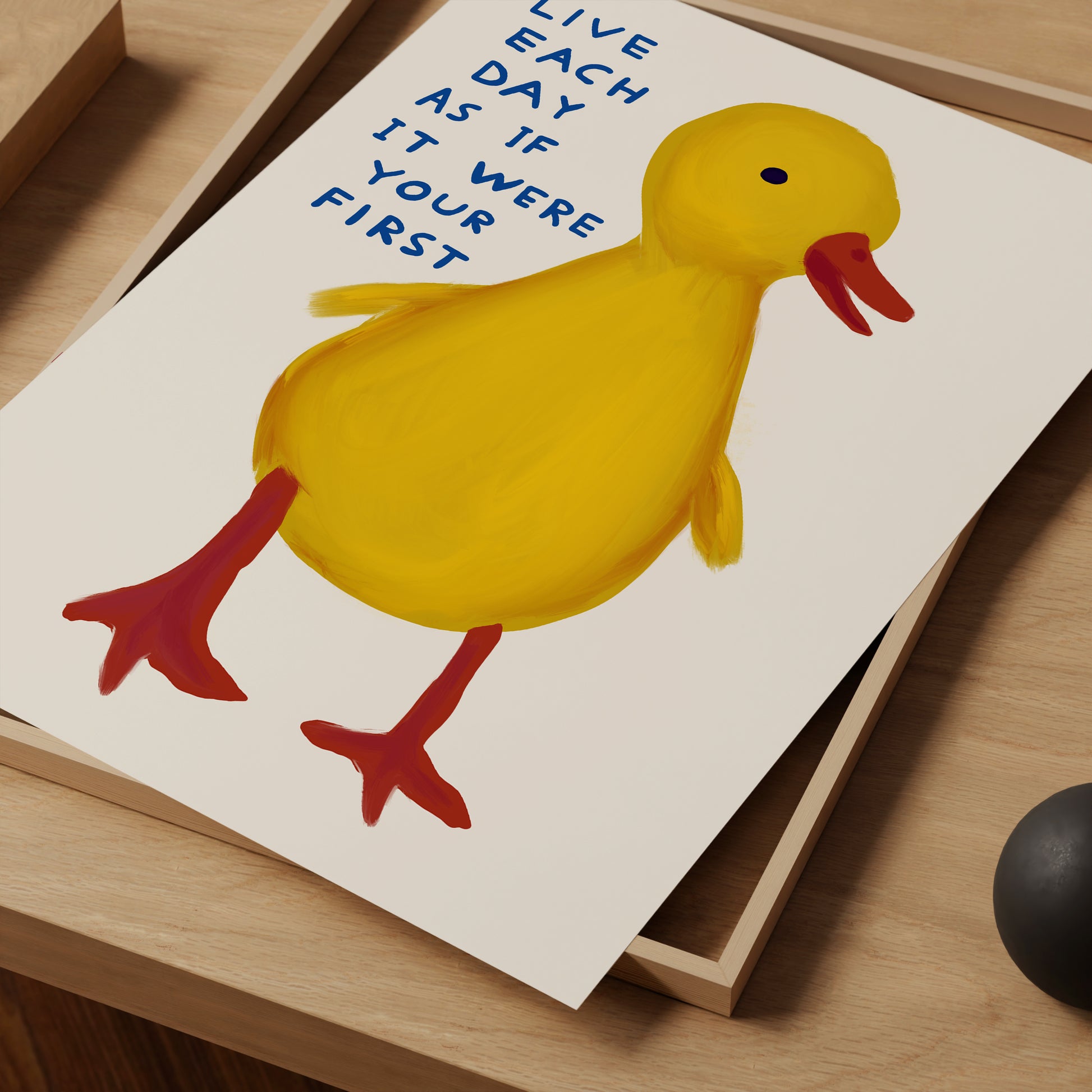 David Shrigley. Live Each Day As If It Were Your First. Kitchen Wall Decor. Contemporary Wall Art. Living Room Wall Art. Shrigley Duckling