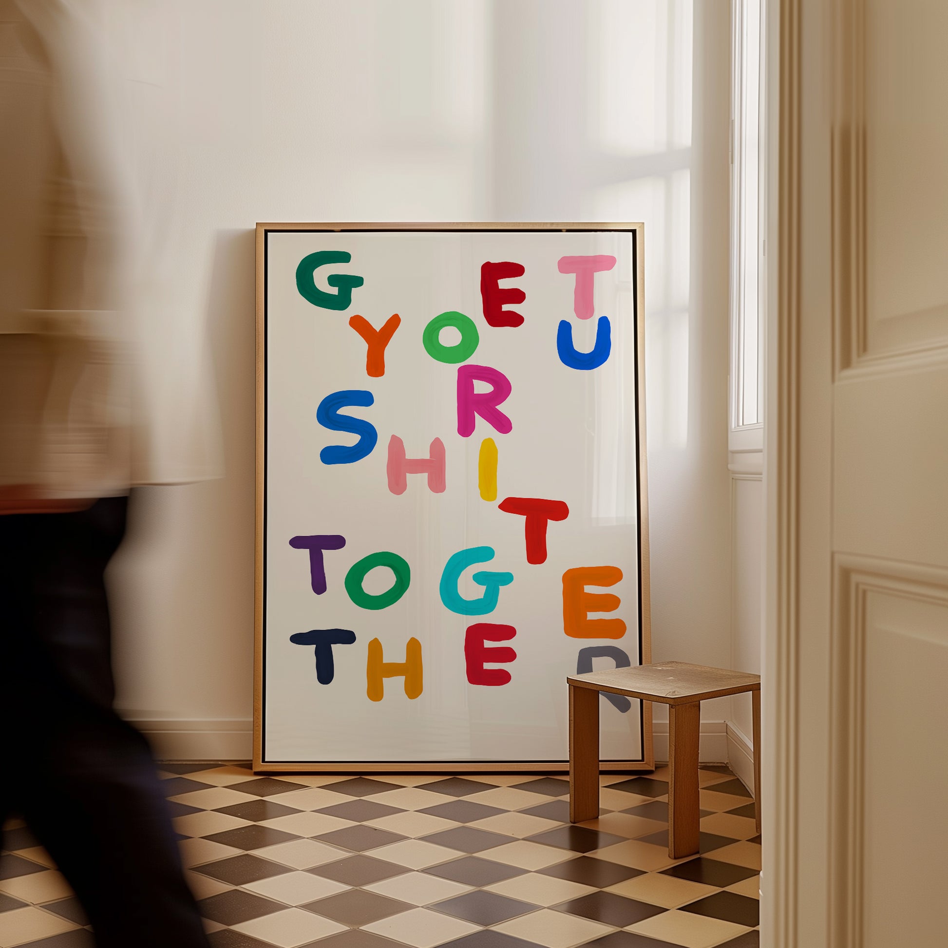 David Shrigley Print. Get Your Shit Together. Funky Quote Wall Art. Contemporary Art. Shrigley Shit Quote Art. David Shrigley Art. Funny Art