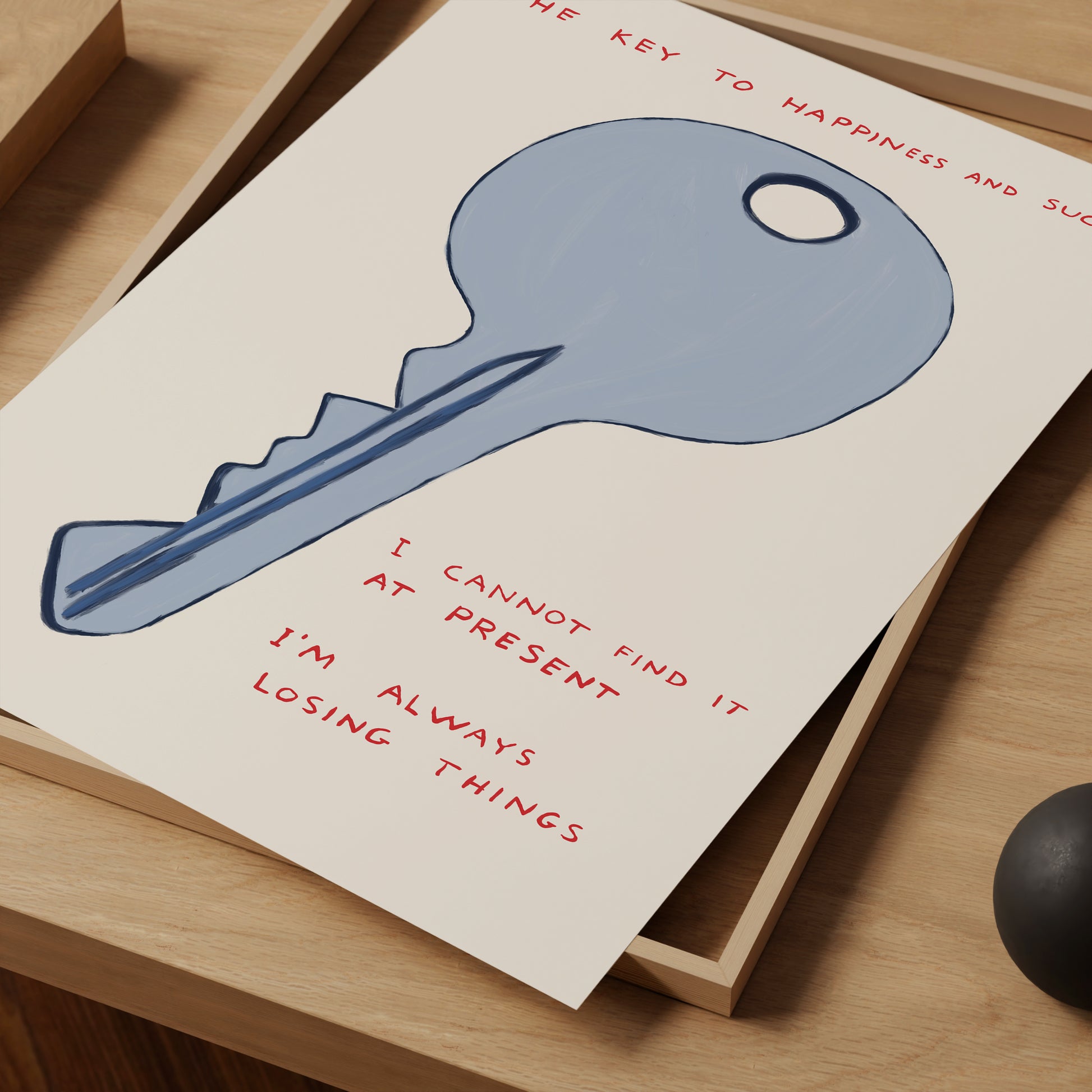 The Key to Happiness and Success Poster. David Shrigley Print. Funny Quote Wall Art. Shrigley Key. Trending  Poster. Funky Room Wall Art