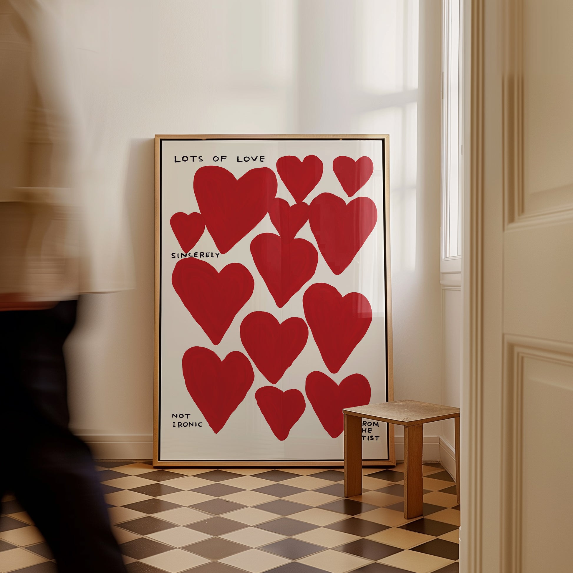 David Shrigley Print. Lots of Love. Funky Quote Wall Art. Contemporary Art. David Shirley Hearts. David Shrigley Art Print. Love Hearts