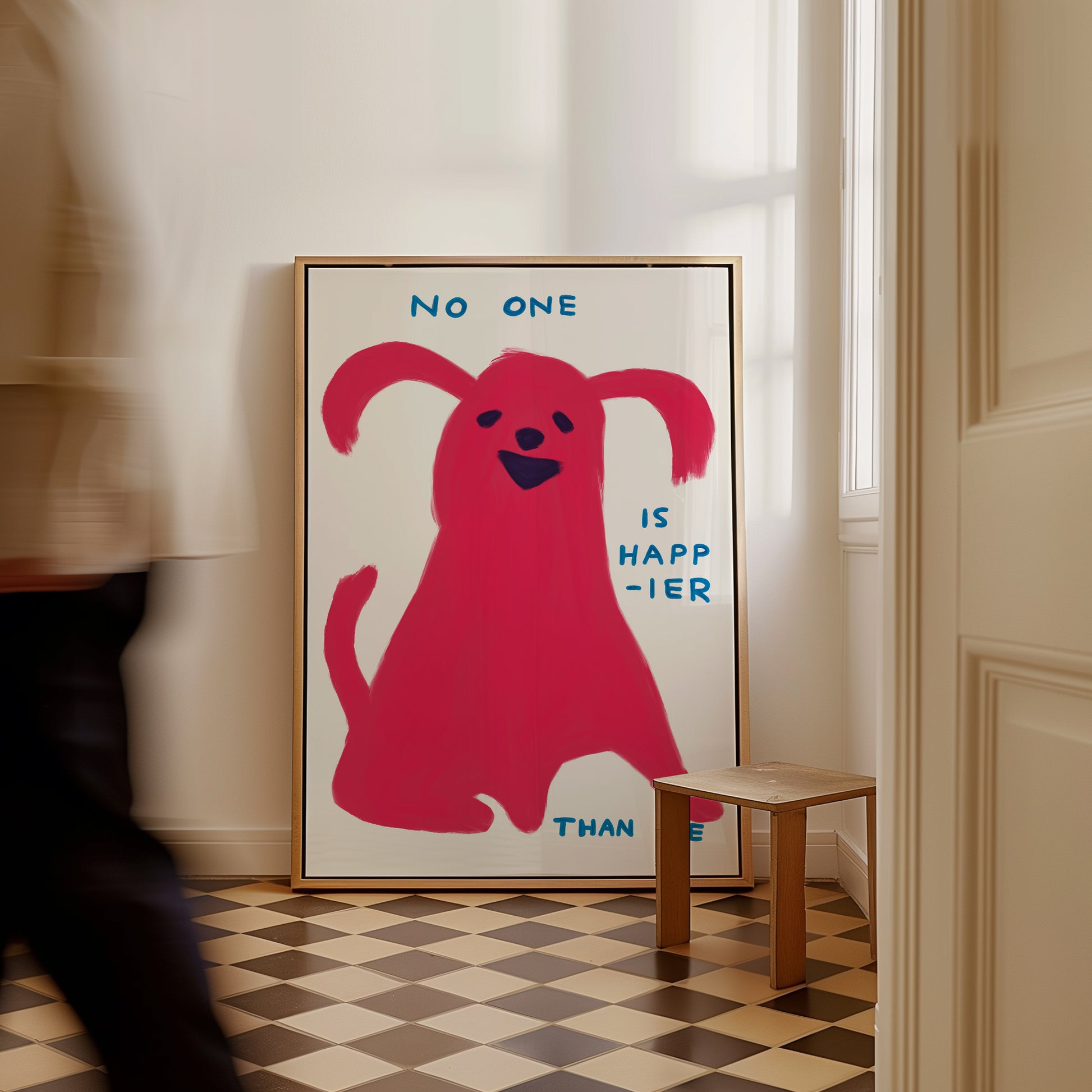 David Shrigley. No One Is Happier Than Me. Dog Poster Print. Kitchen Wall Decor. Contemporary Living Room Wall Art. Shrigley Dog Print