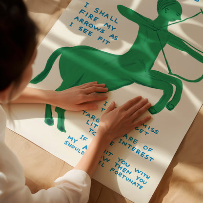 David Shrigley Print. Sagittarius Print. Signs of the Zodiac. Contemporary Wall Art. Zodiac Sign. Shrigley Sagittarius. Room Wall Art