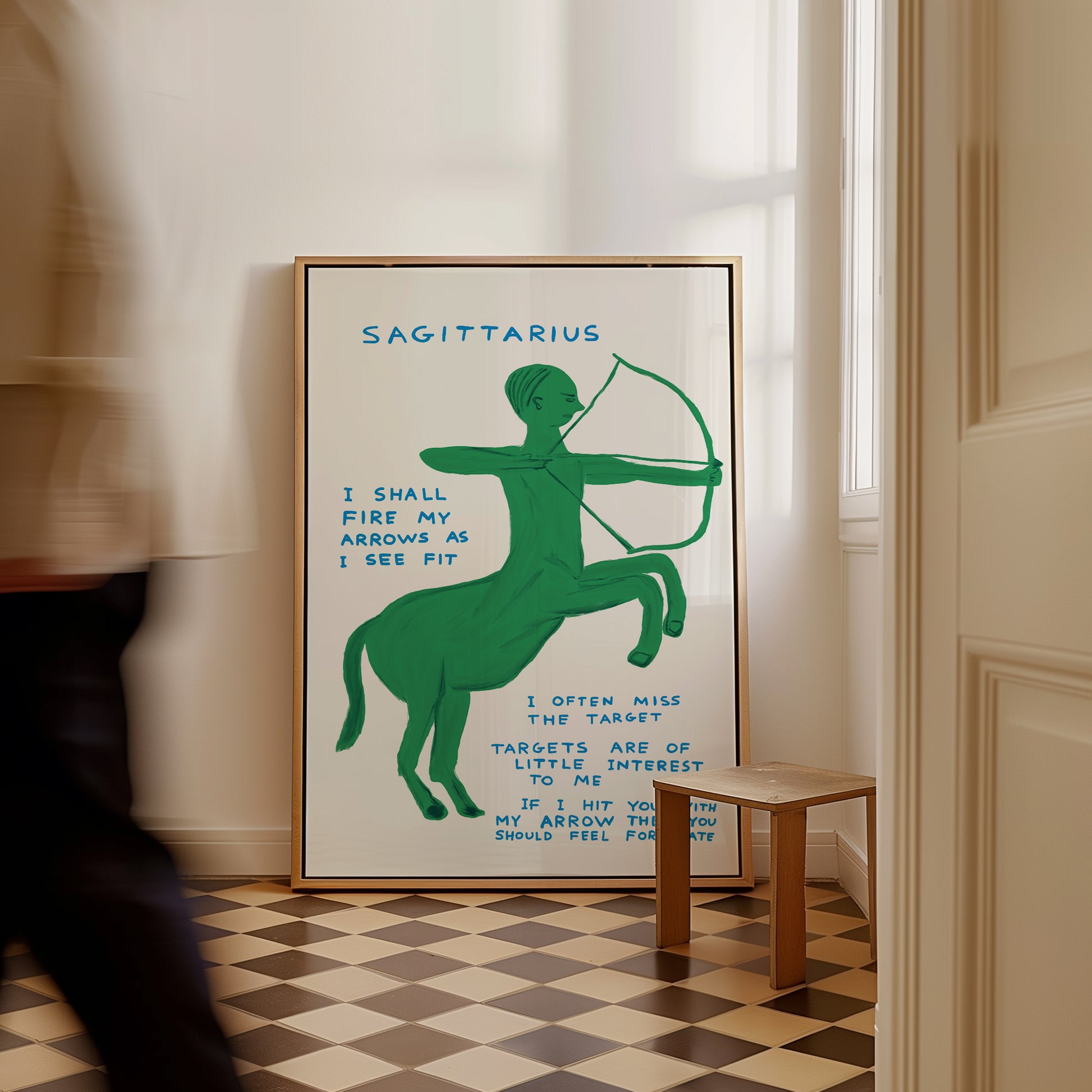David Shrigley Print. Sagittarius Print. Signs of the Zodiac. Contemporary Wall Art. Zodiac Sign. Shrigley Sagittarius. Room Wall Art