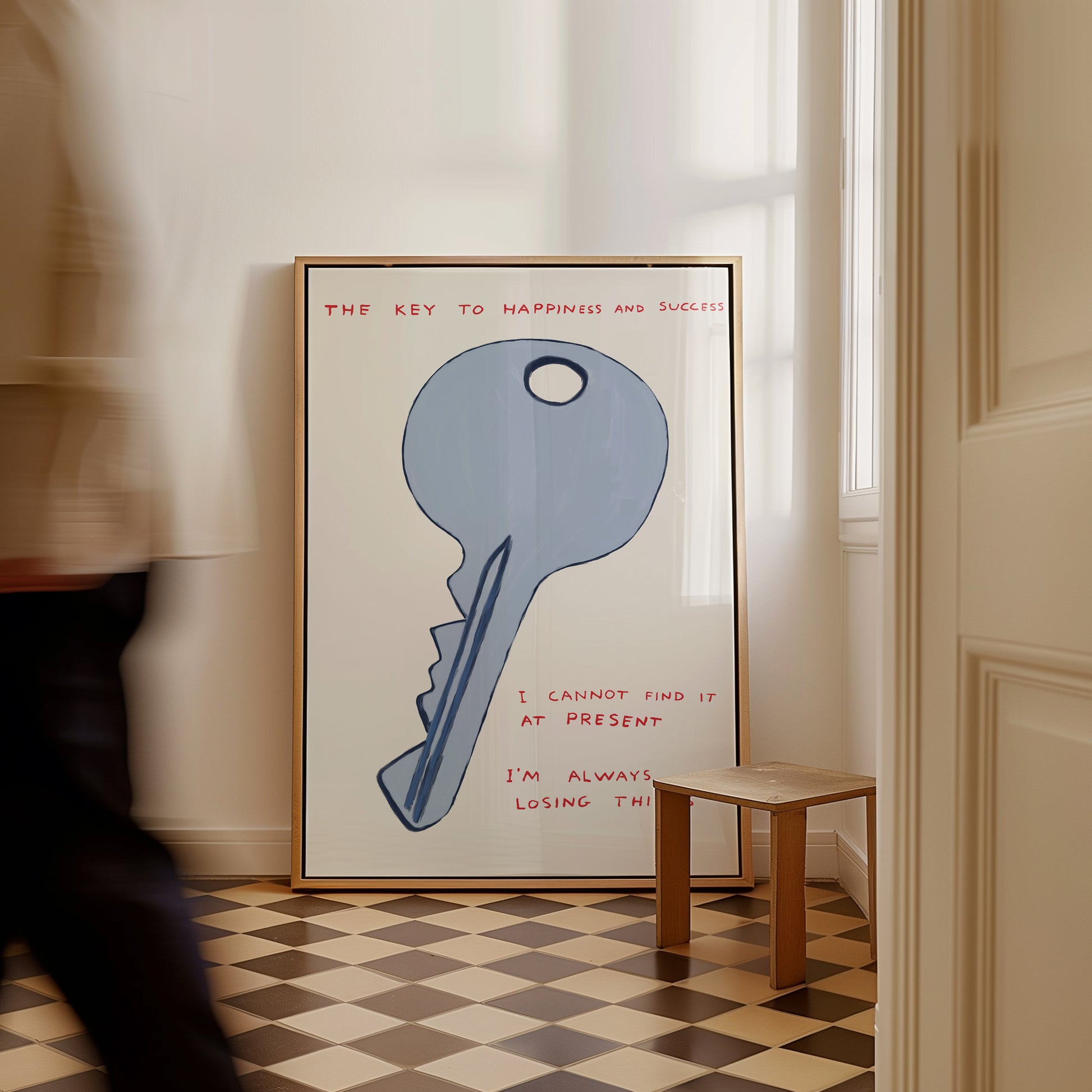 The Key to Happiness and Success Poster. David Shrigley Print. Funny Quote Wall Art. Shrigley Key. Trending  Poster. Funky Room Wall Art