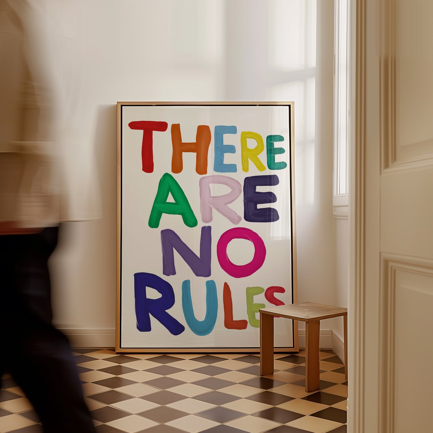 David Shrigley. There Are No Rules. Vibrant Colorful Wall Art. Funny Quote Wall Art. Contemporary Art. Shrigley Quote . Living Room Wall Art