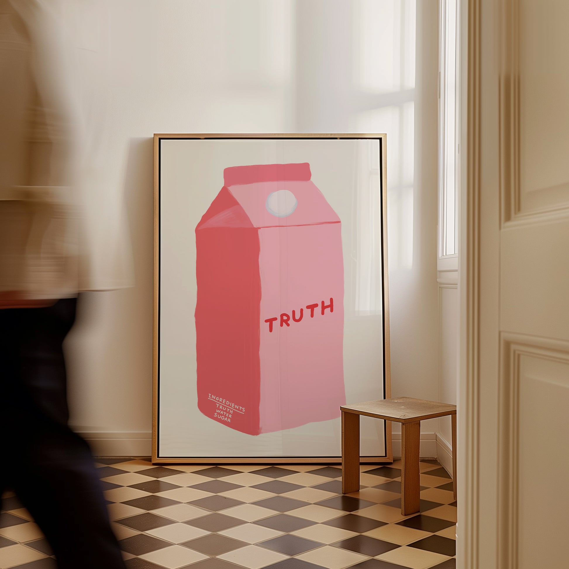 David Shrigley Truth. Contemporary Art. Kitchen Milk Box Wall Decor. Shrigley Trust. Funky Living Room Wall Art. Funny Quotes Wall Art