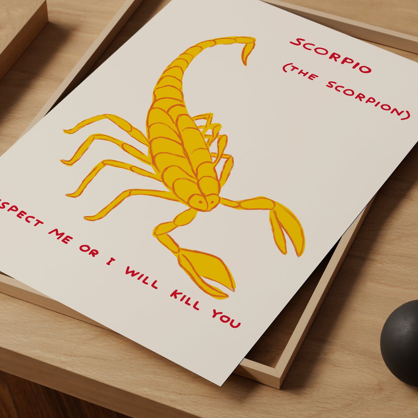 David Shrigley Print. Scorpio Poster. Signs of the Zodiac. Contemporary  Wall Art. Zodiac Sign Wall Decor. Shrigley Scorpio. Living Room Art