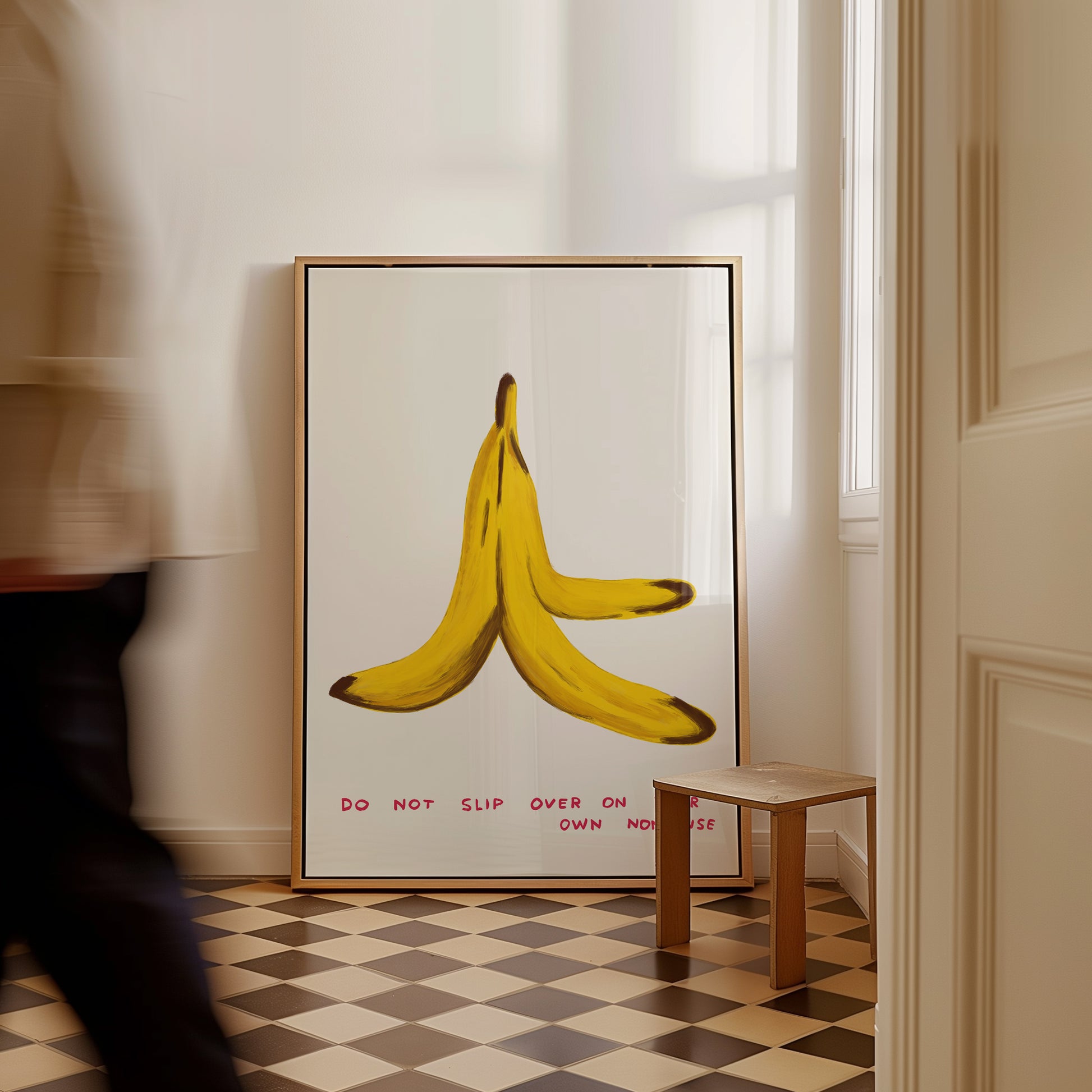 David Shrigley Print. Do Not Slip Over On Your Own Nonsense. David Shrigley Banana Peel Print. Funny Quote Wall Art. David Shrigley Art