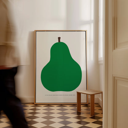 Enzo Mari Pear. La Pera Enzo Mari. Enzo Mari Print. The Green Pear Print. Modern Wall Art. Kitchen Decor. Italian Fruit Kitchen Print