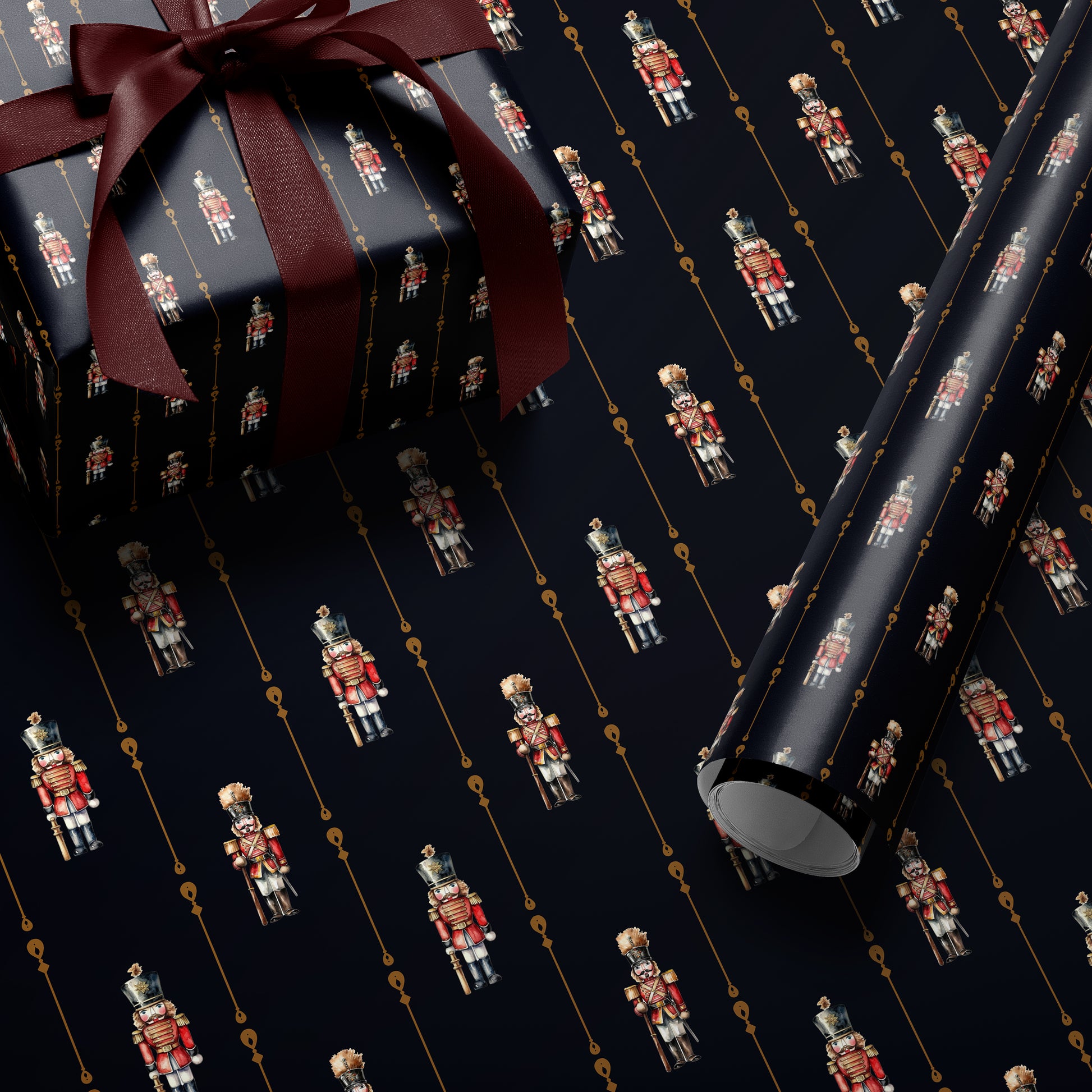 Nutcracker Wrapping Paper Holiday Gift Wrap Nutcracker Gift Wrap Elegant Christmas Gift Wrap Christmas Wrapping Paper Seasonal Gift Wrap