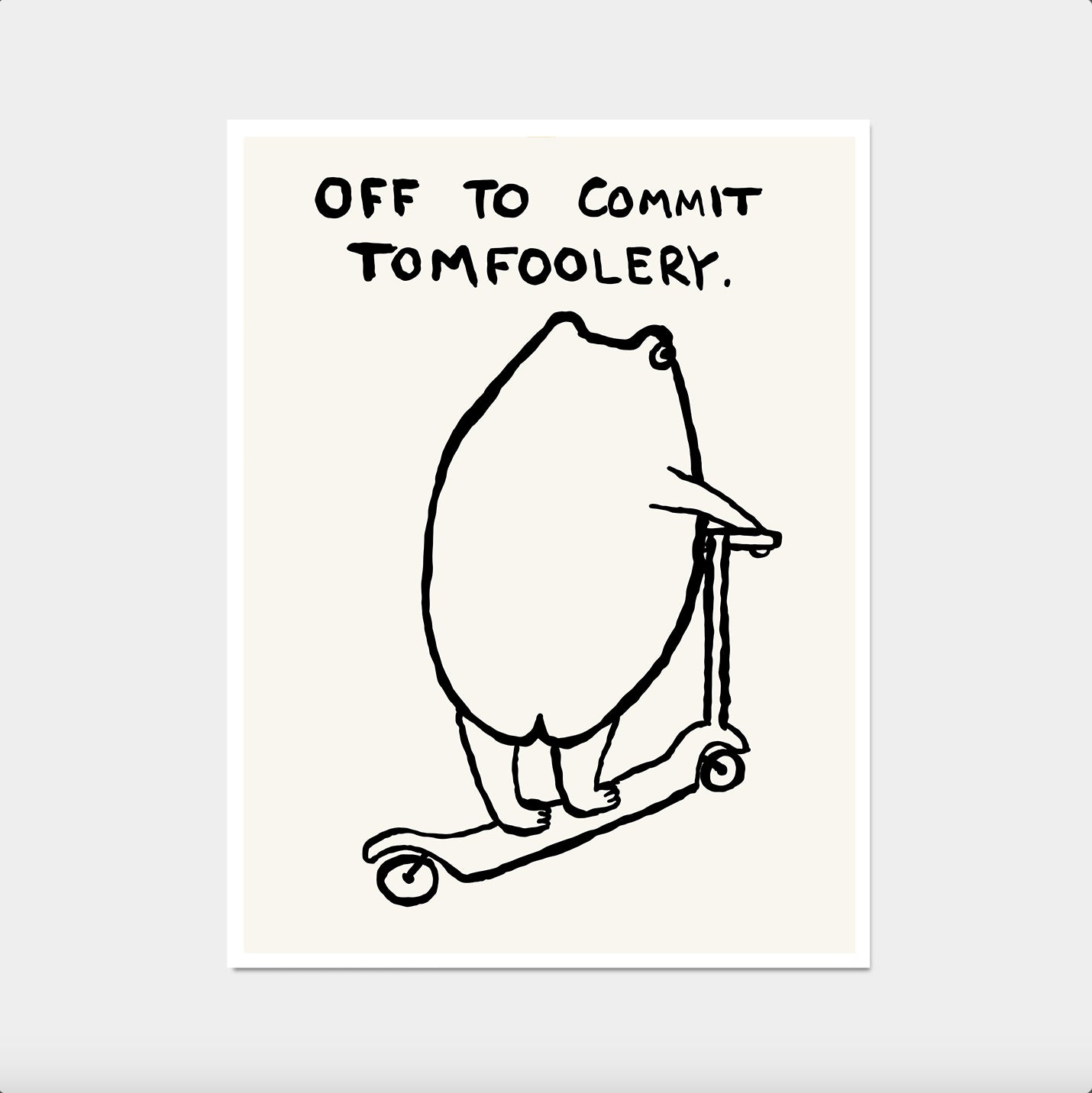 Off To Commit Tomfoolery Frog. Skateboard Frog. Funny Quote Wall Art. Funky Frog Wall Art. Quirky Poster. Frog Print. Contemporary Room Art