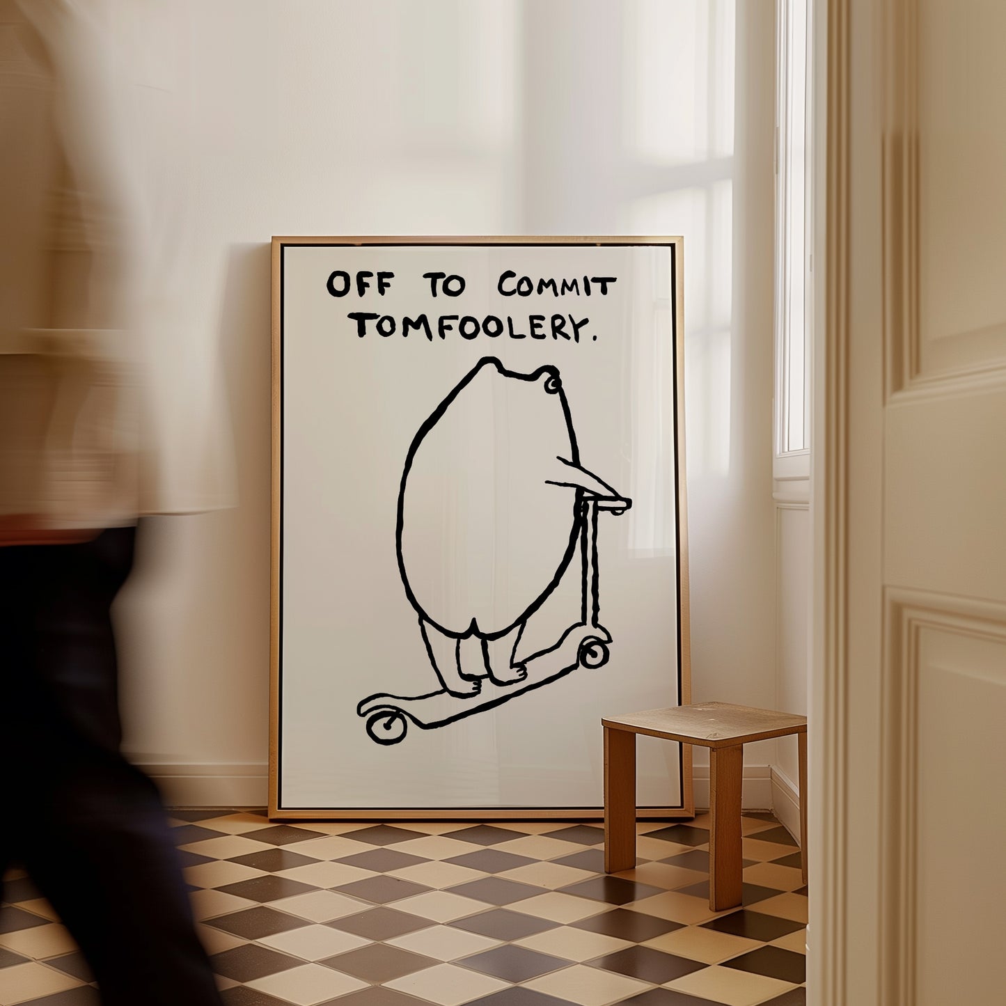Off To Commit Tomfoolery Frog. Skateboard Frog. Funny Quote Wall Art. Funky Frog Wall Art. Quirky Poster. Frog Print. Contemporary Room Art
