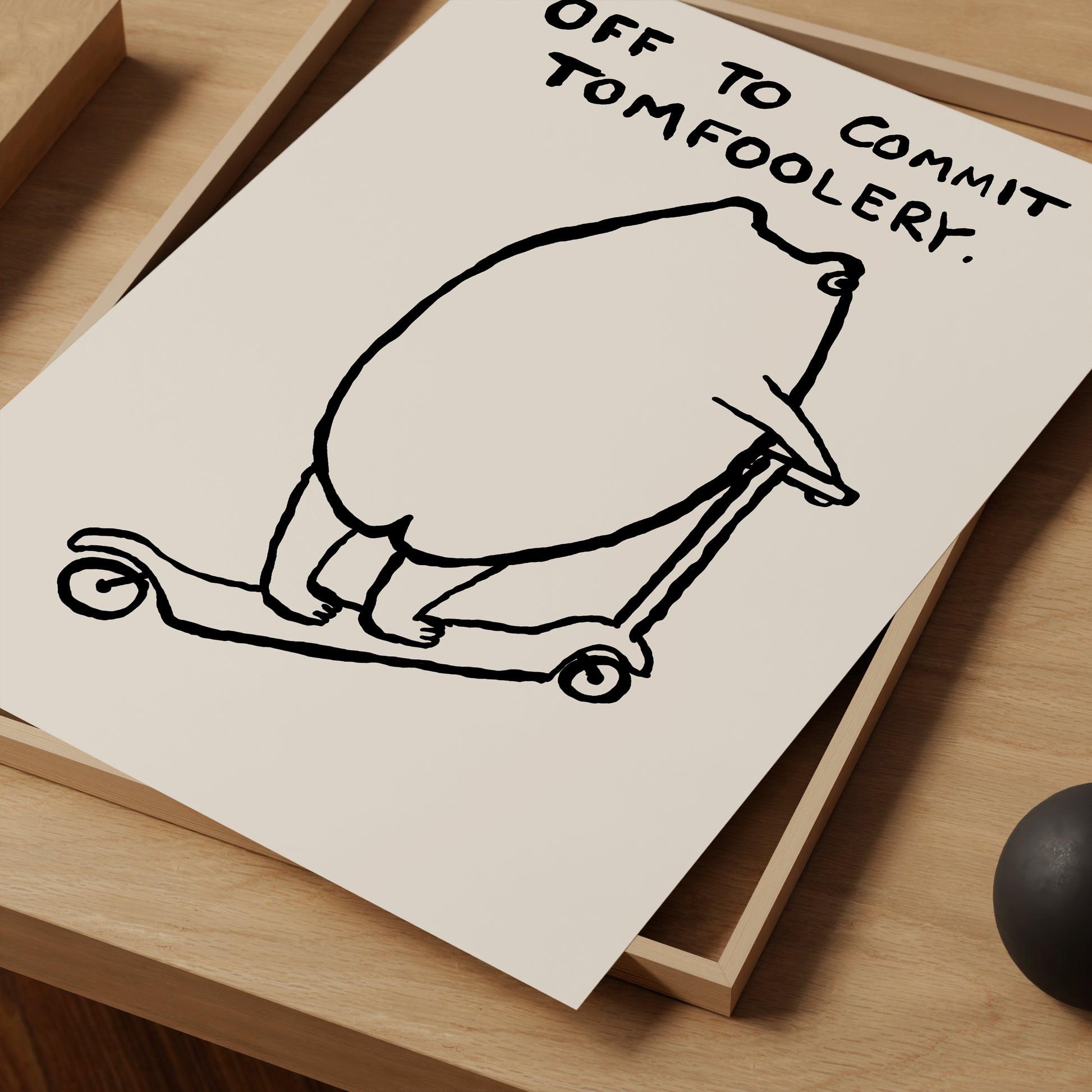 Off To Commit Tomfoolery Frog. Skateboard Frog. Funny Quote Wall Art. Funky Frog Wall Art. Quirky Poster. Frog Print. Contemporary Room Art