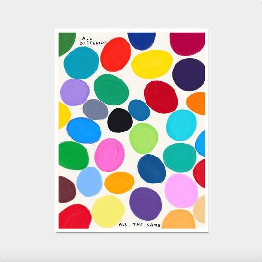 All Different All The Same - David Shrigley Poster Print. Art Gift. Quote Art Print