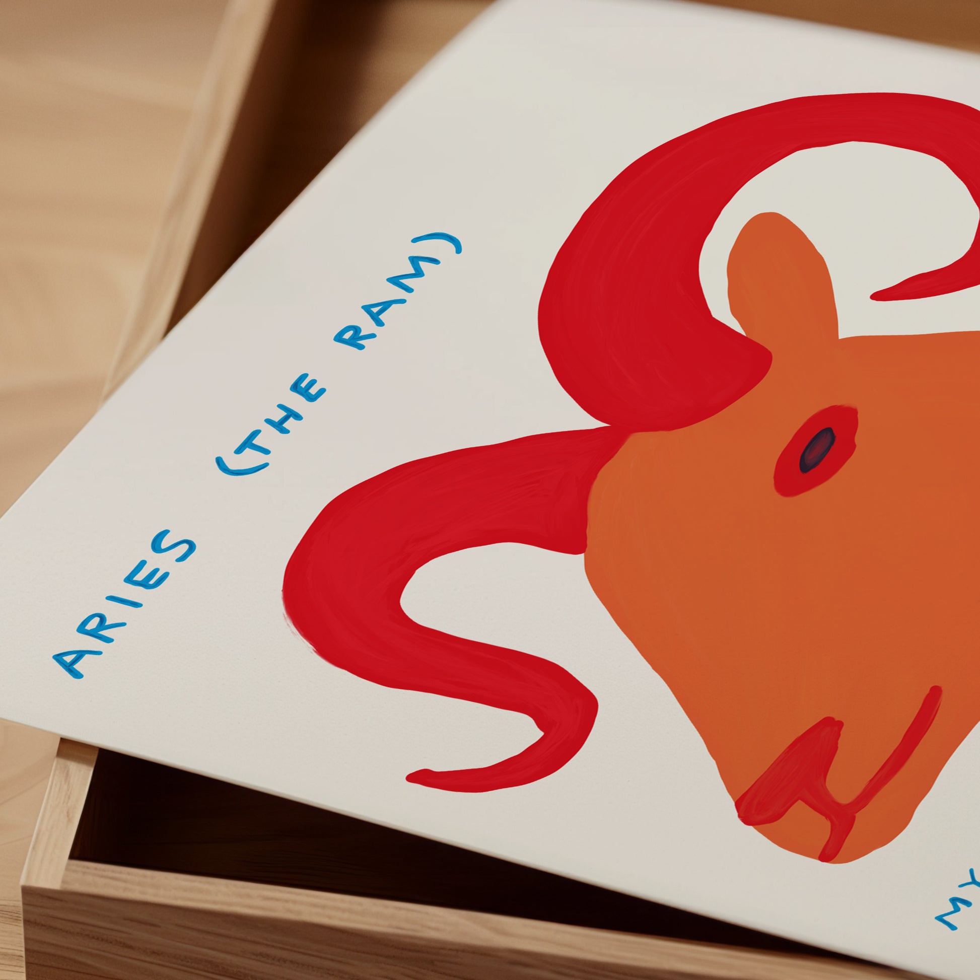 Aries The Ram Zodiac. David Shrigley Print. Signs of the Zodiac. Contemporary Room Art. Quote Wall Art. Zodiac Wall Decor. Shrigley Aries