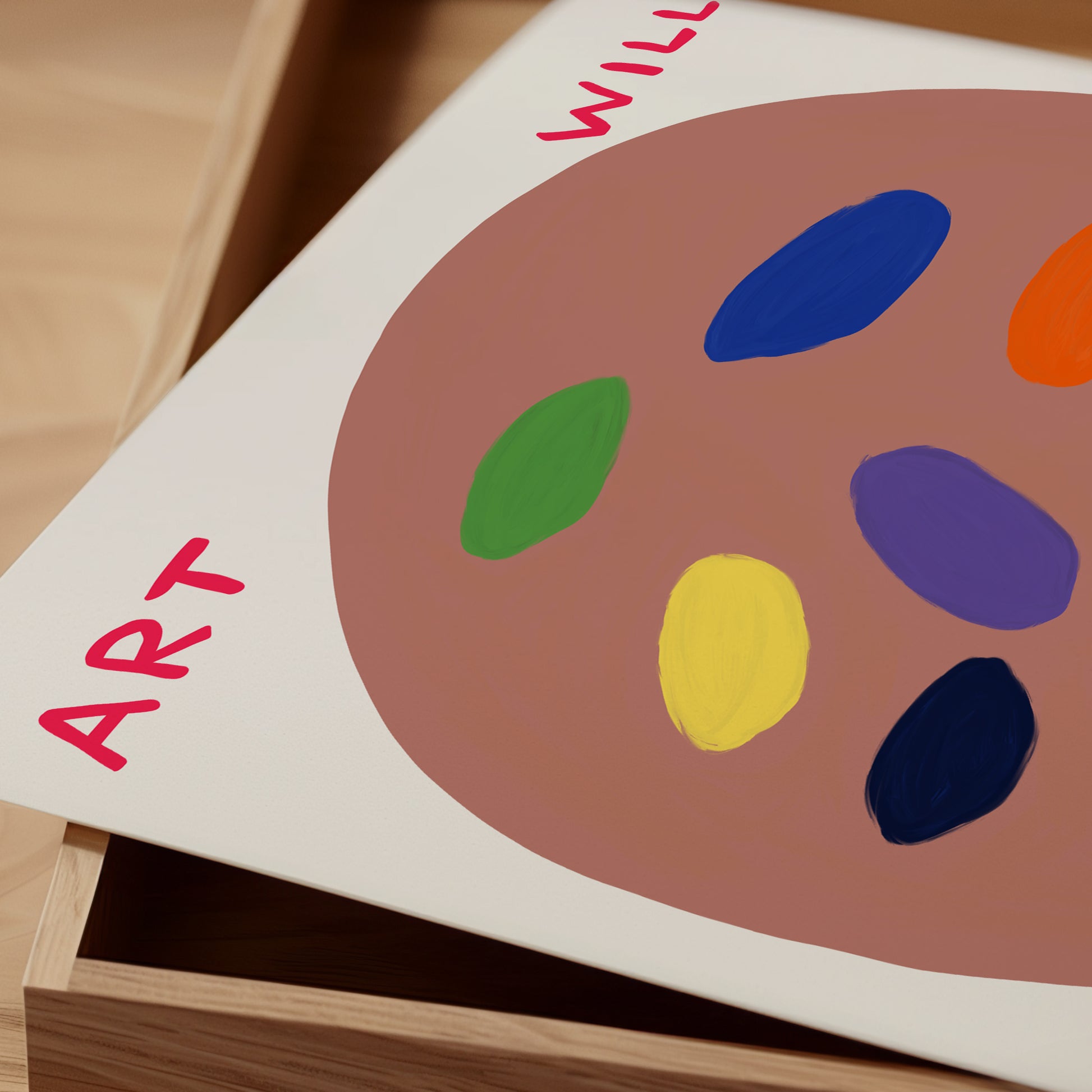 Art Will Save The World David Shrigley Print. Shrigley Art Palette. Quote Wall Art. Contemporary Art. Funky Wall Decor. Shrigley Art Print