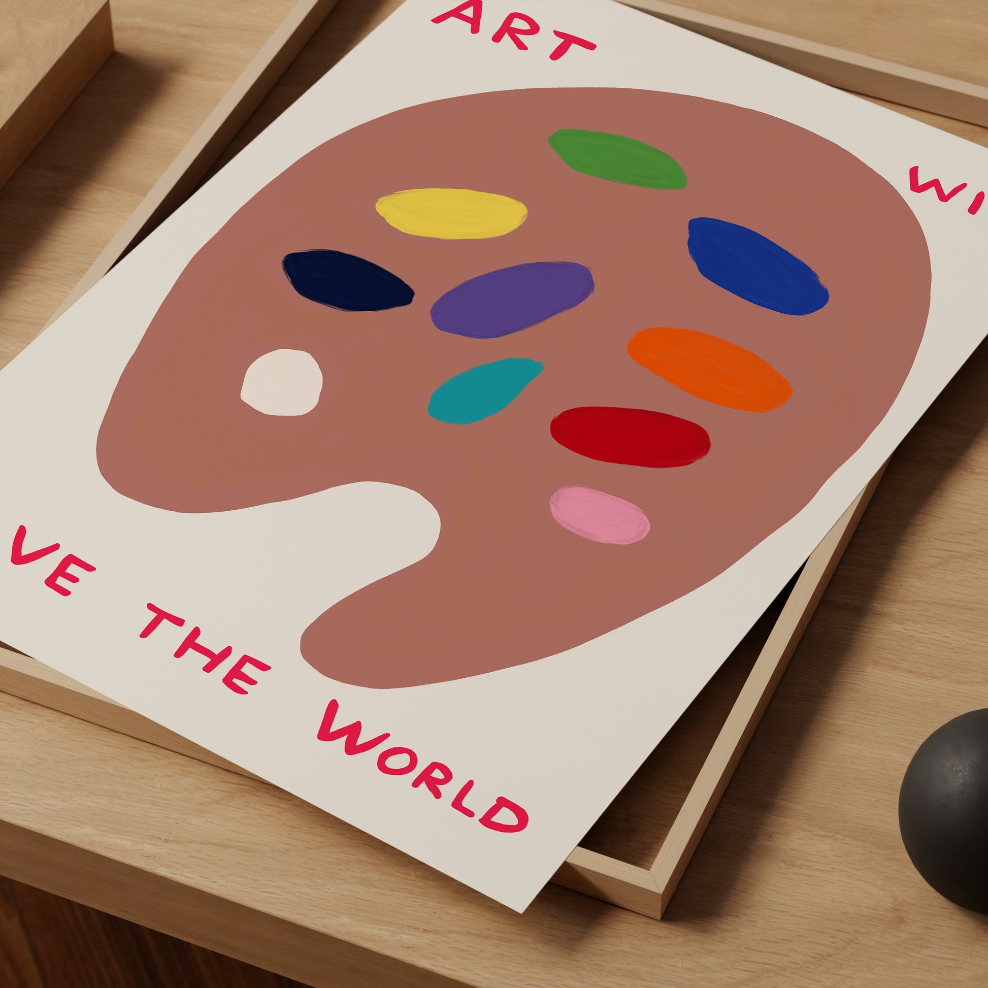 Art Will Save The World David Shrigley Print. Shrigley Art Palette. Quote Wall Art. Contemporary Art. Funky Wall Decor. Shrigley Art Print