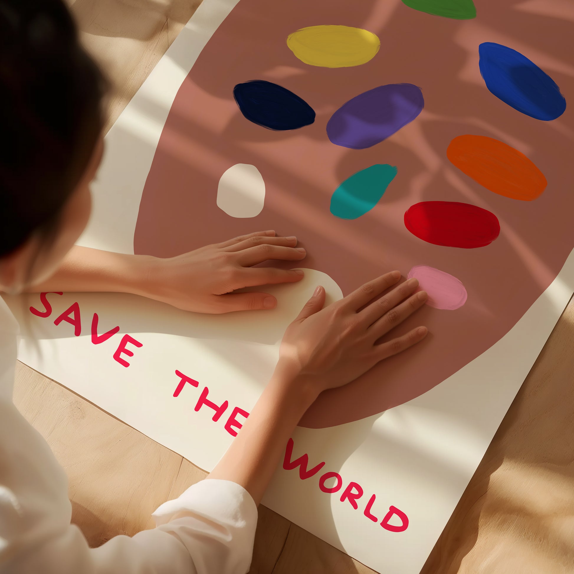 Art Will Save The World David Shrigley Print. Shrigley Art Palette. Quote Wall Art. Contemporary Art. Funky Wall Decor. Shrigley Art Print