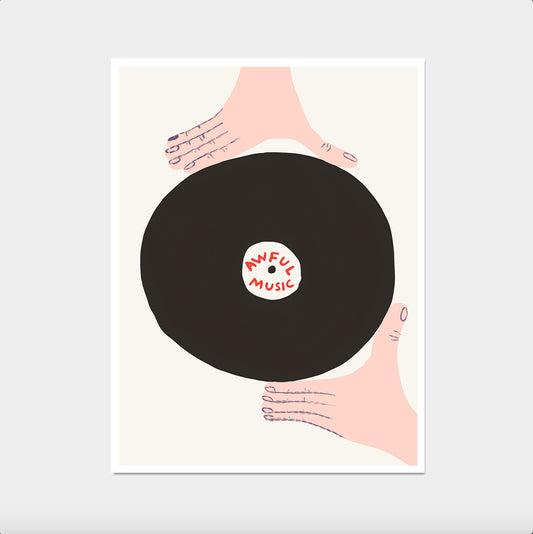 David Shrigley Print. Awful Music. Funny Wall Poster. Shrigley Music. Trending Poster. Funky Living Room Wall Art. Music Poster Print